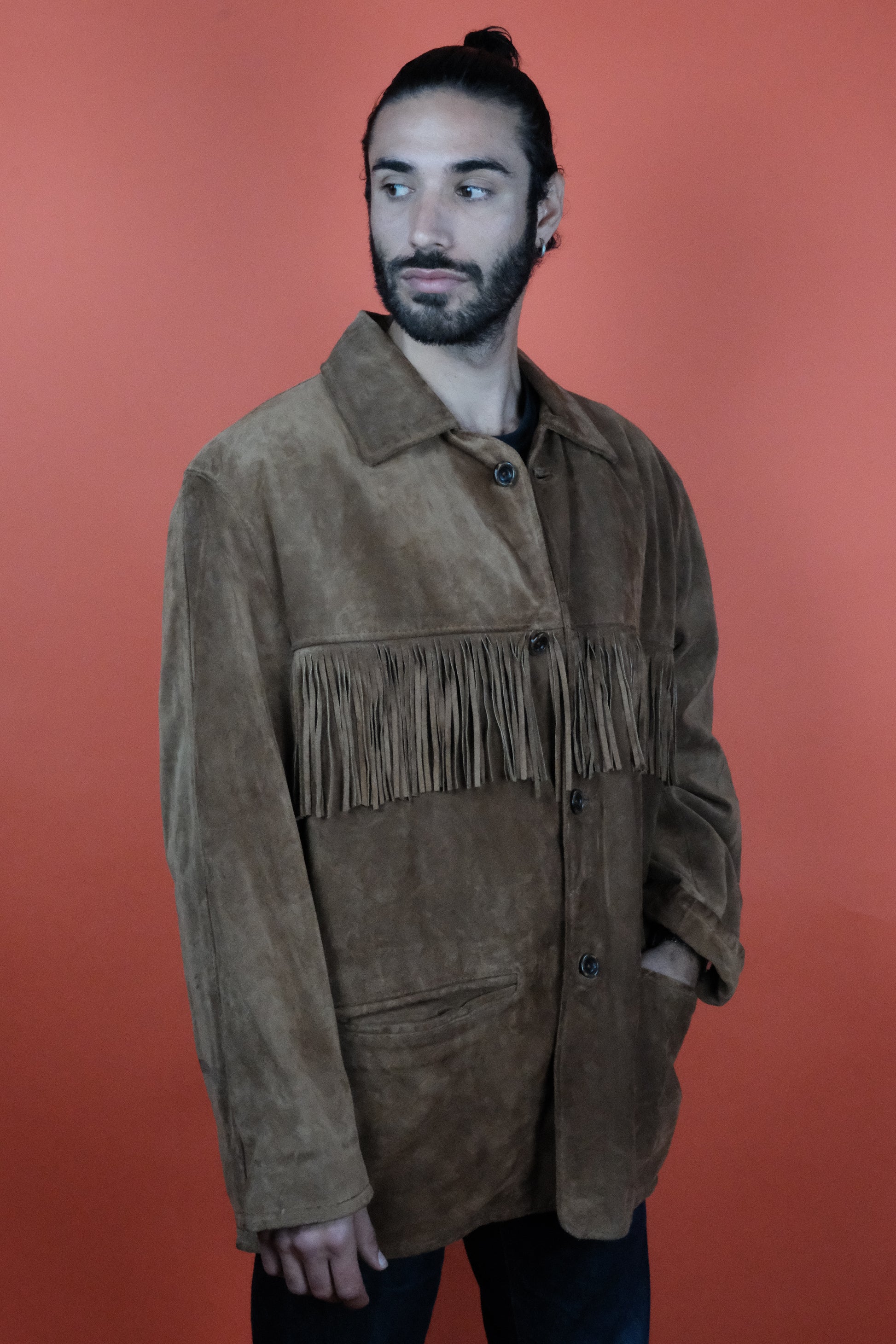 Fringe Suede Leather Jacket Made in Italy - vintage clothing clochard92.com