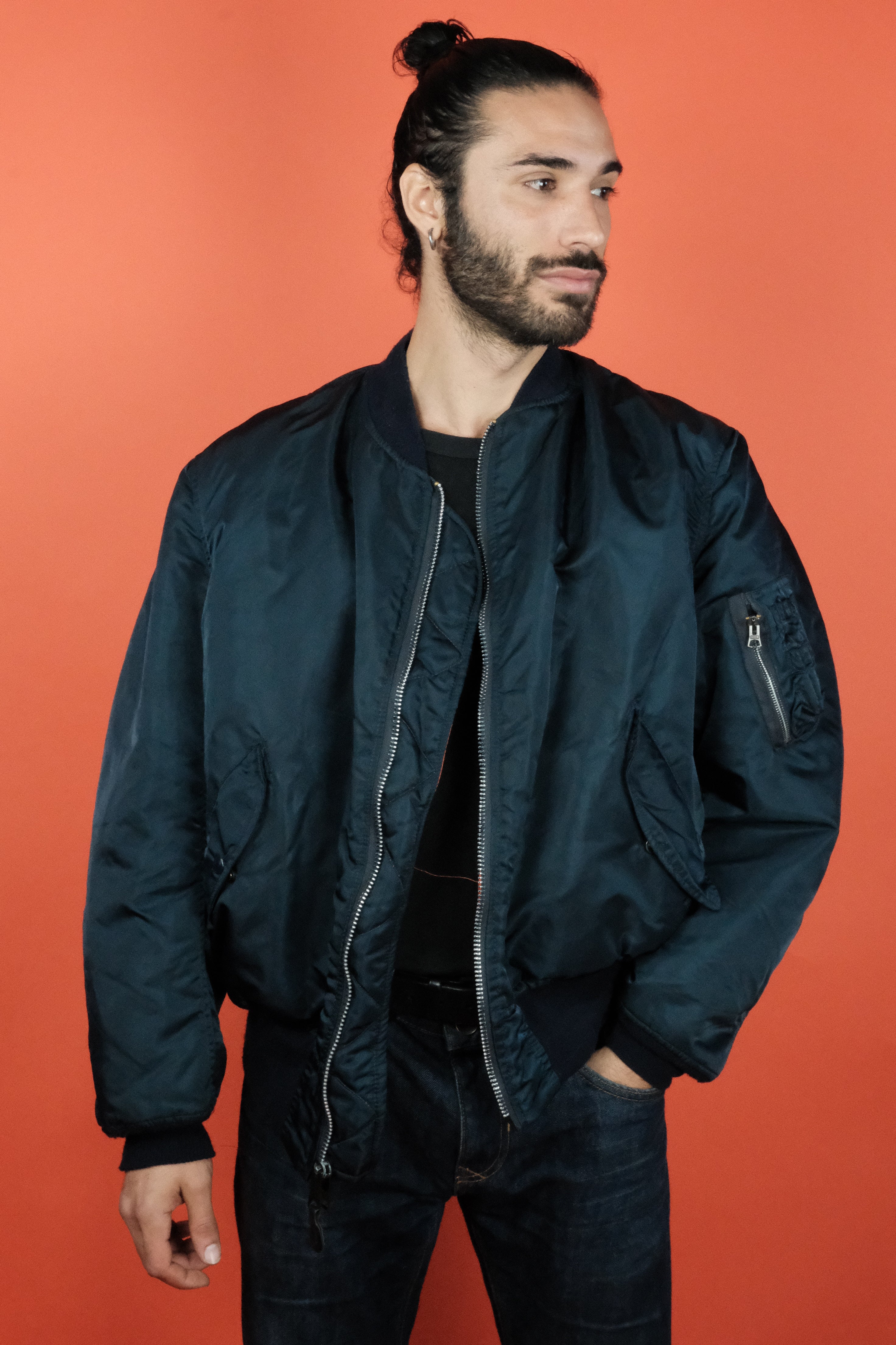 Alpha Industries MA-1 Flying Jacket 'XL' Navy Made in USA 