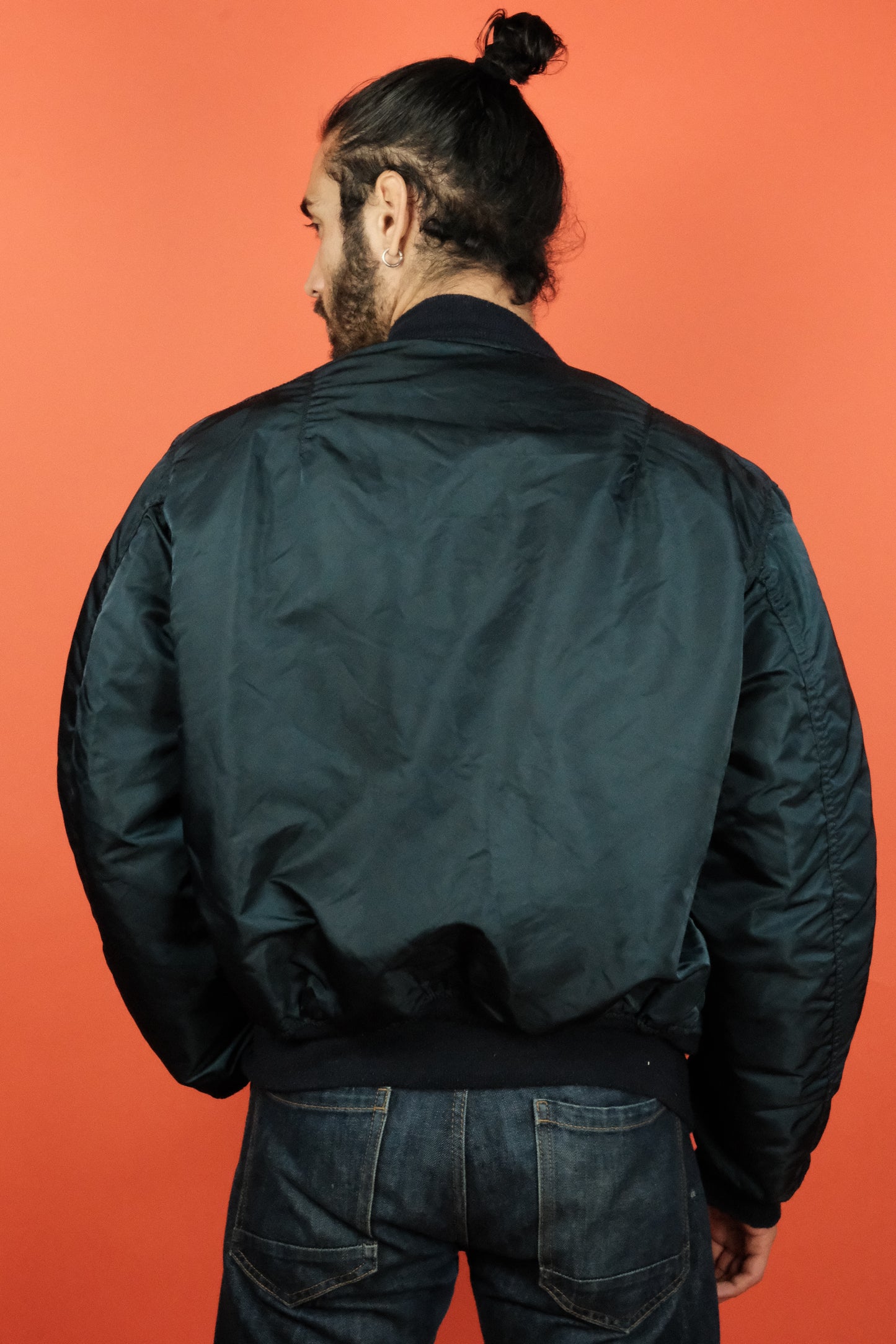 Alpha Industries MA-1 Flying Jacket 'XXL' Navy Made in USA - vintage clothing clochard92.com