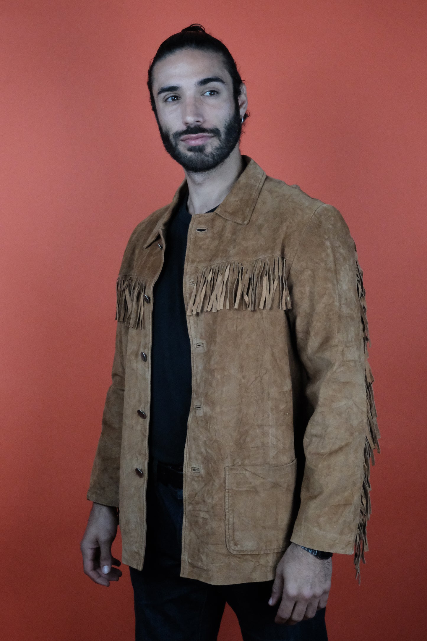 Fringe Suede Leather Jacket 'M' - vintage clothing clochard92.com