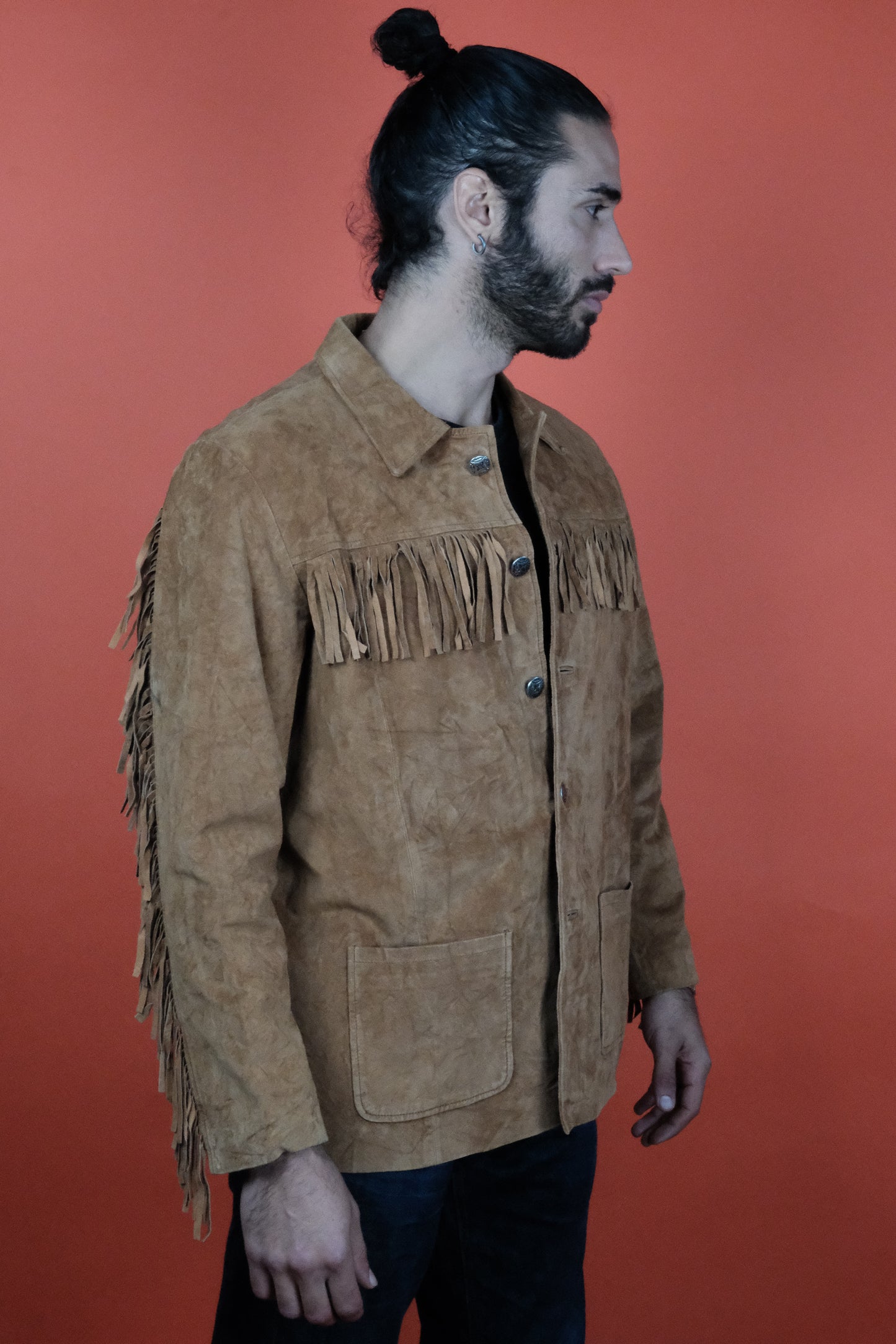 Fringe Suede Leather Jacket 'M' - vintage clothing clochard92.com