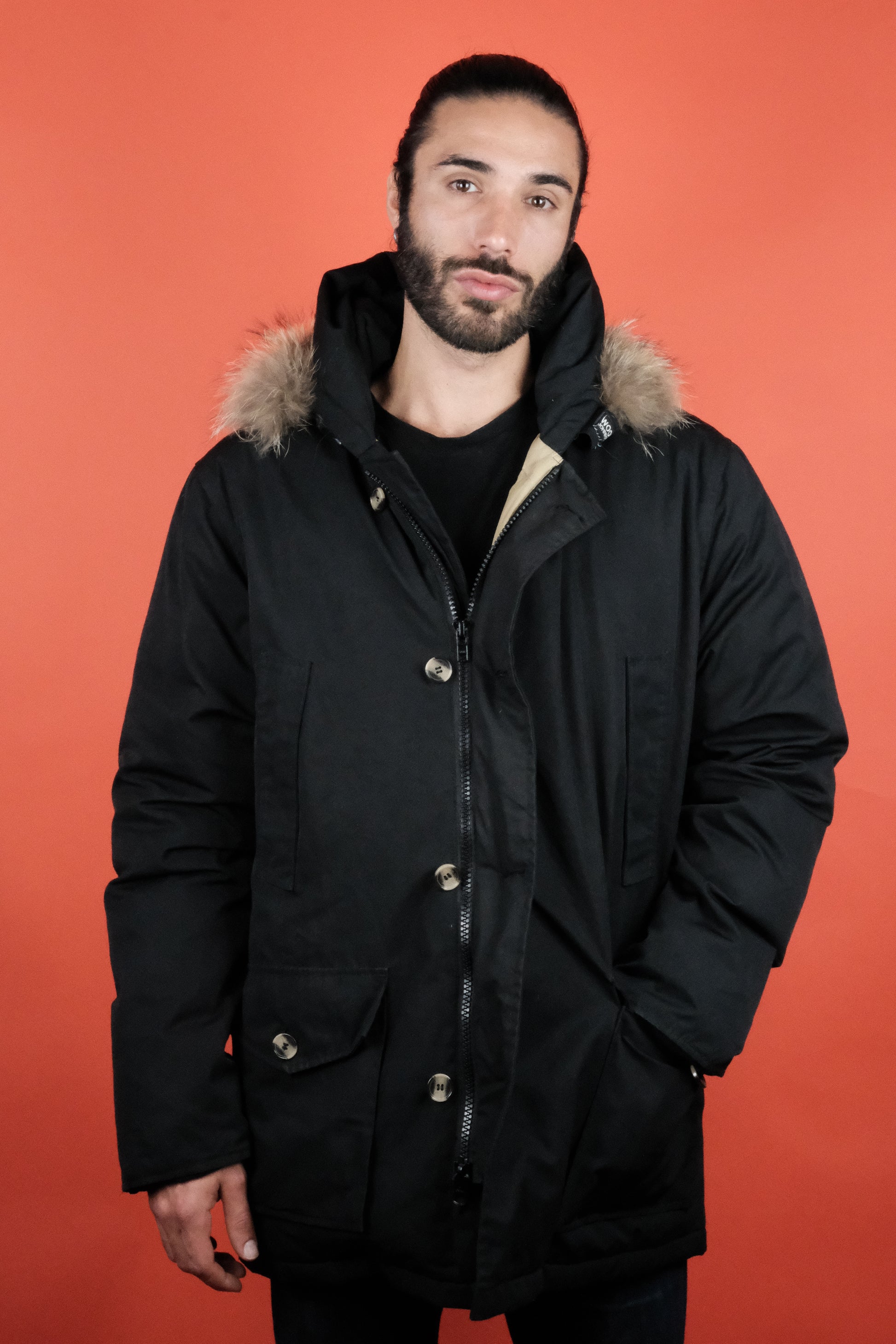 Woolrich Arctic Parka Black 'XL' Made in USA Vintage Store