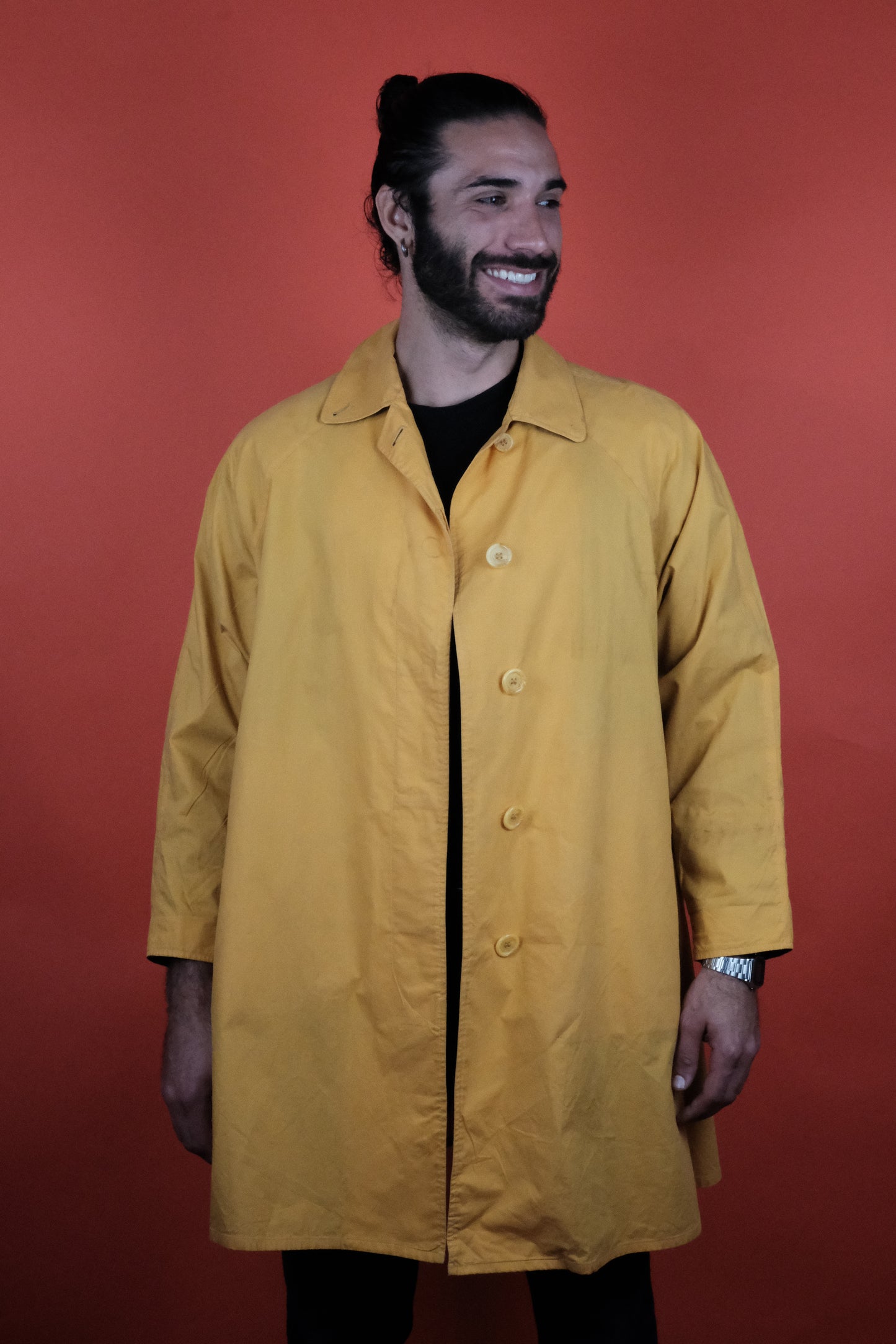 Burberrys' Made in England Yellow Cotton Coat 'M' - vintage clothing clochard92.com