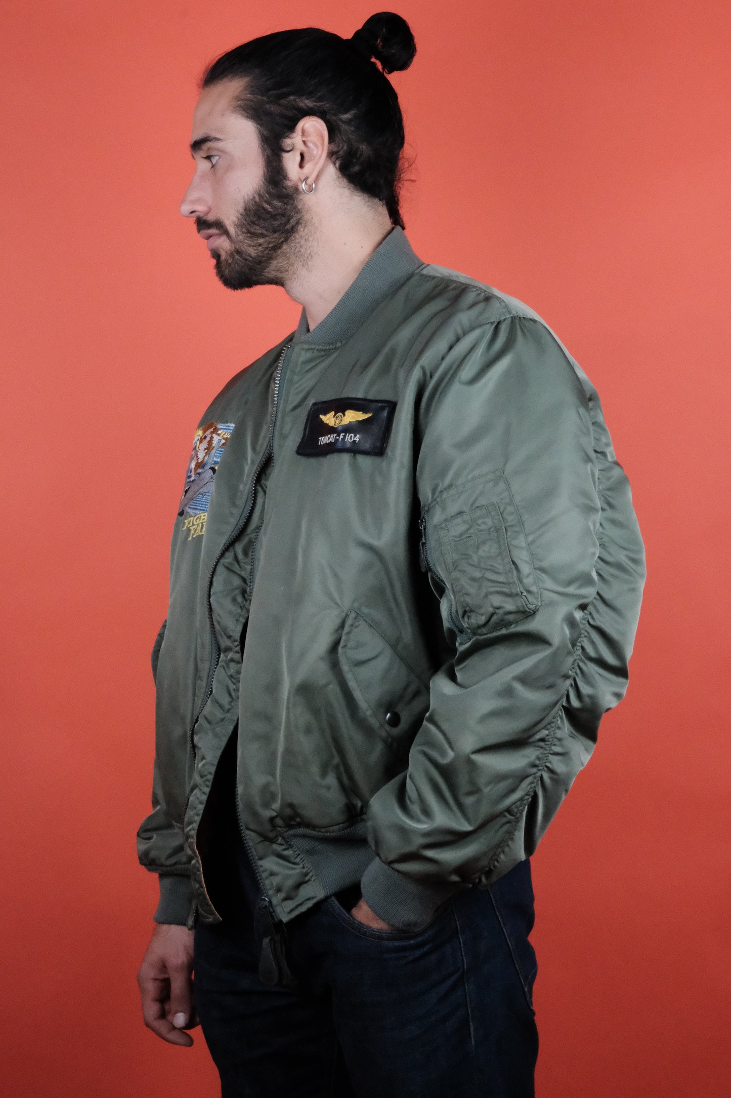 Tomcat 'Fighting Falcon' MA-1 Flying Jacket 'XL' - vintage clothing clochard92.com