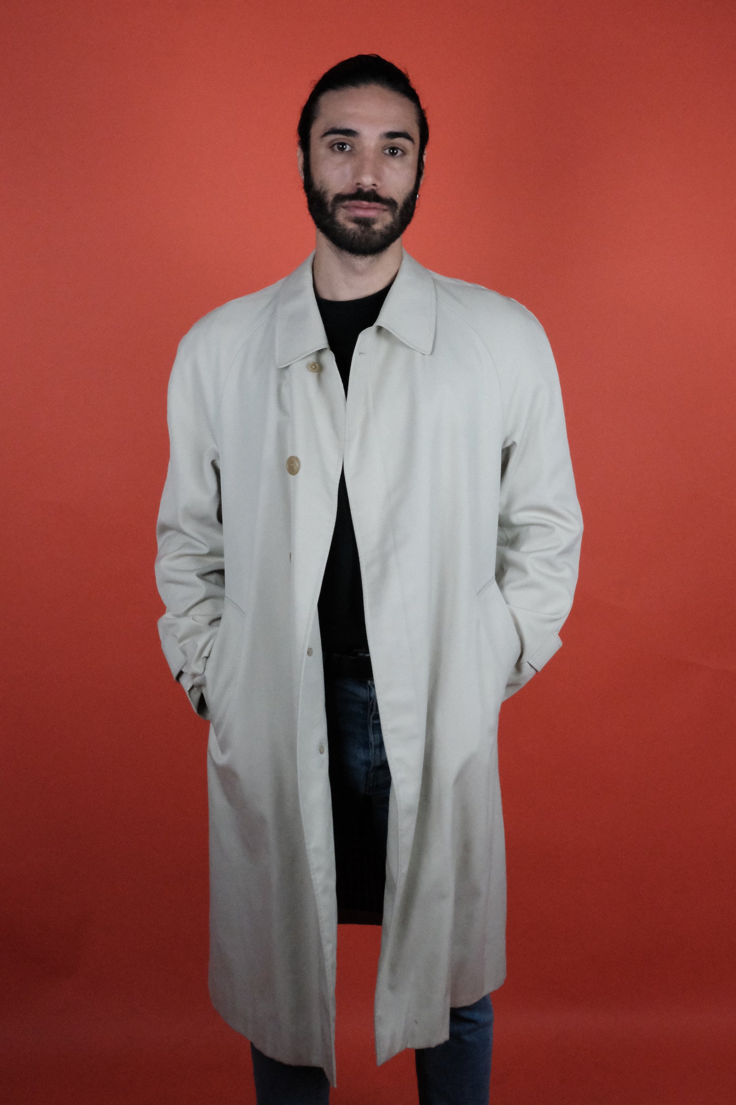 Aquascutum of London Long Coat Light Cream - vintage clothing clochard92.com