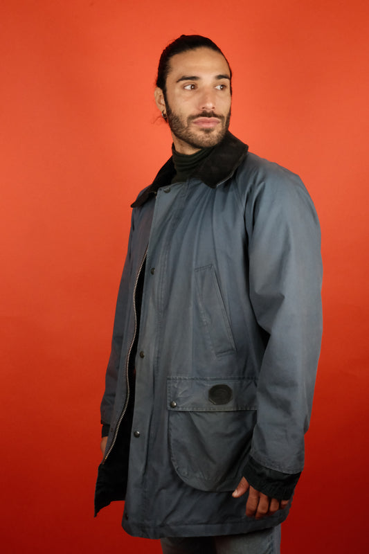 Burberrys Wax Blue Jacket - vintage clothing clochard92.com