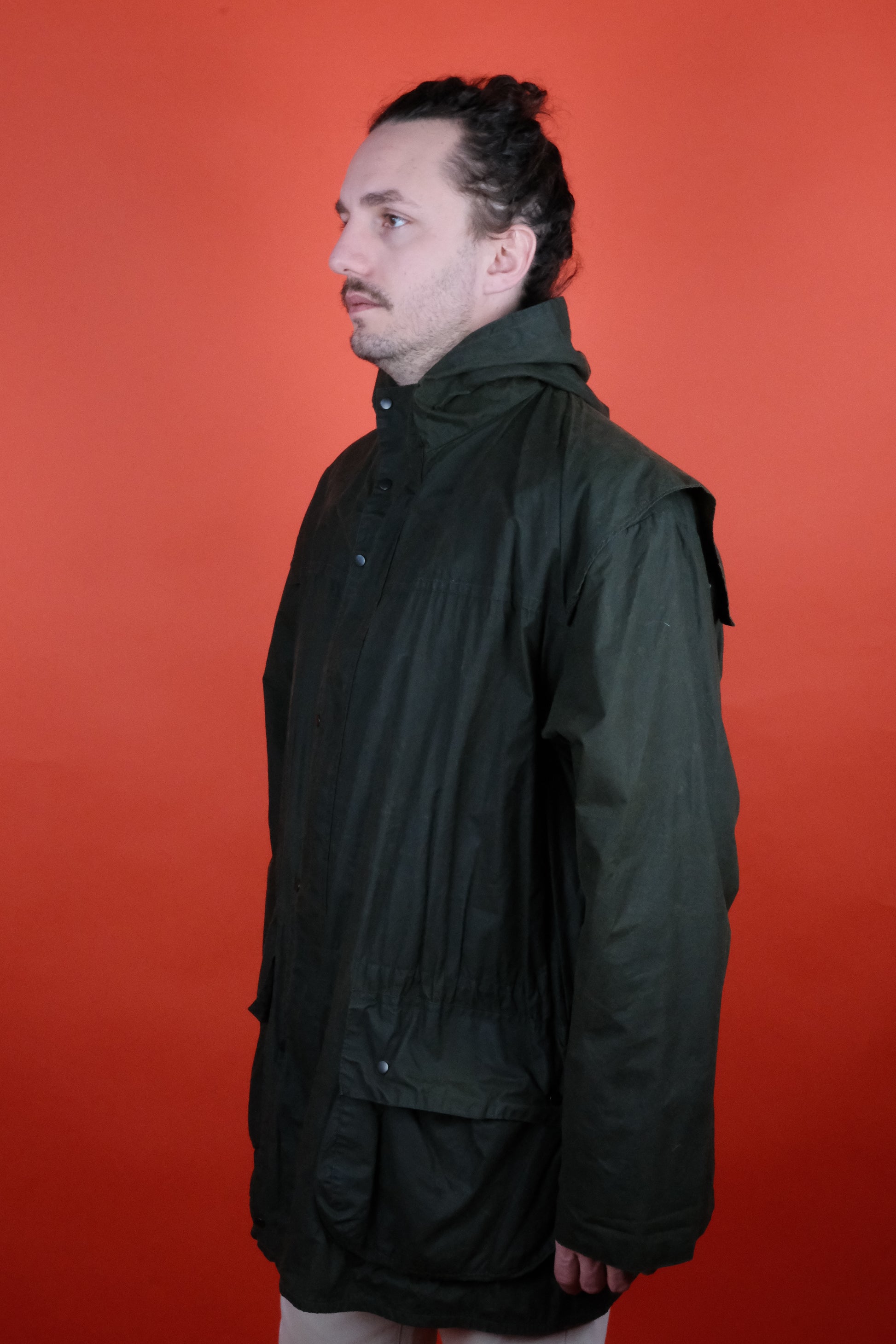 Barbour Durham 'L' C46/117 Wax Jacket w/ Hood - vintage clothing clochard92.com