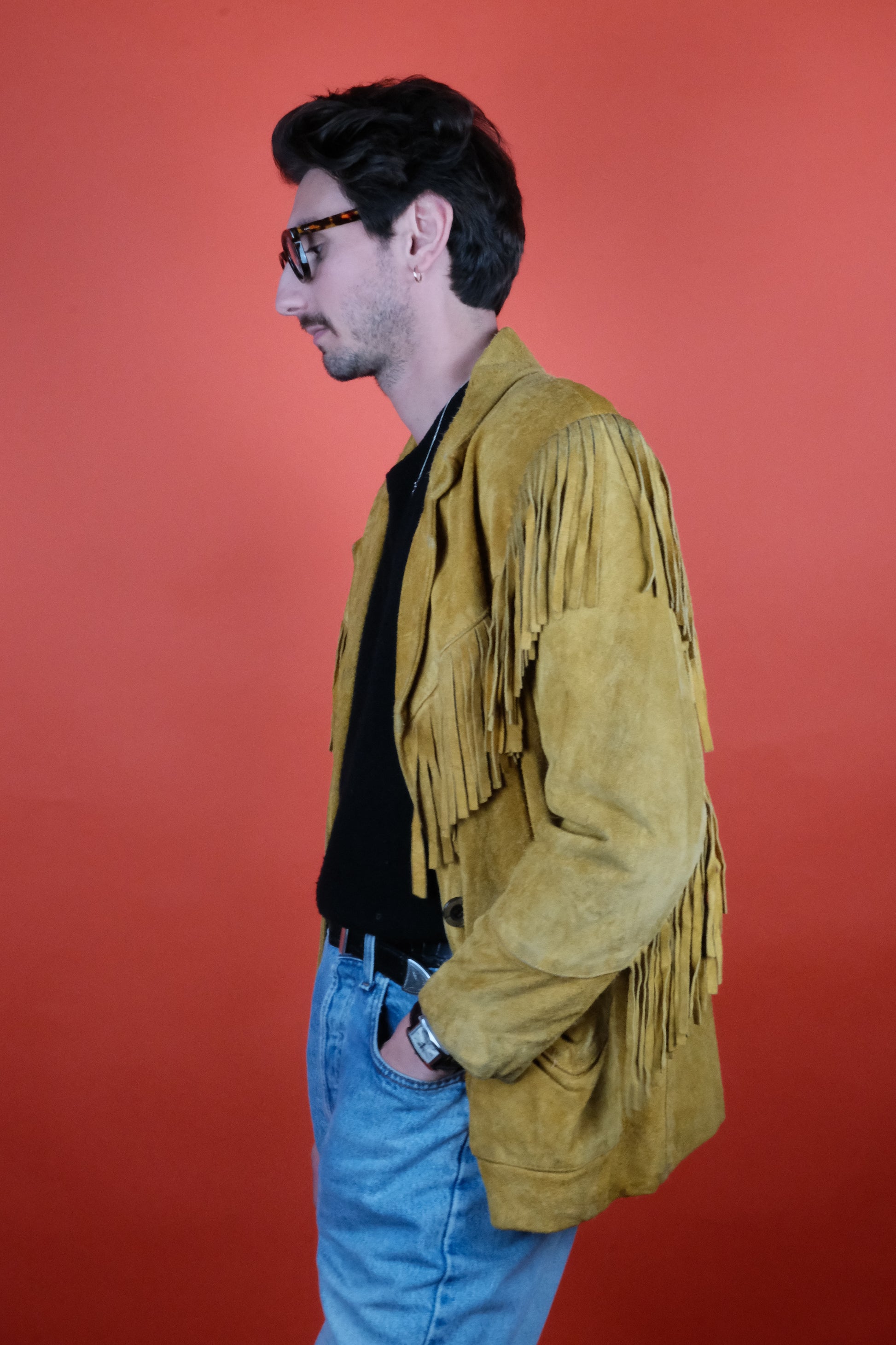 Fringe Suede Jacket 'M' Made in Argentina - vintage clothing clochard92.com