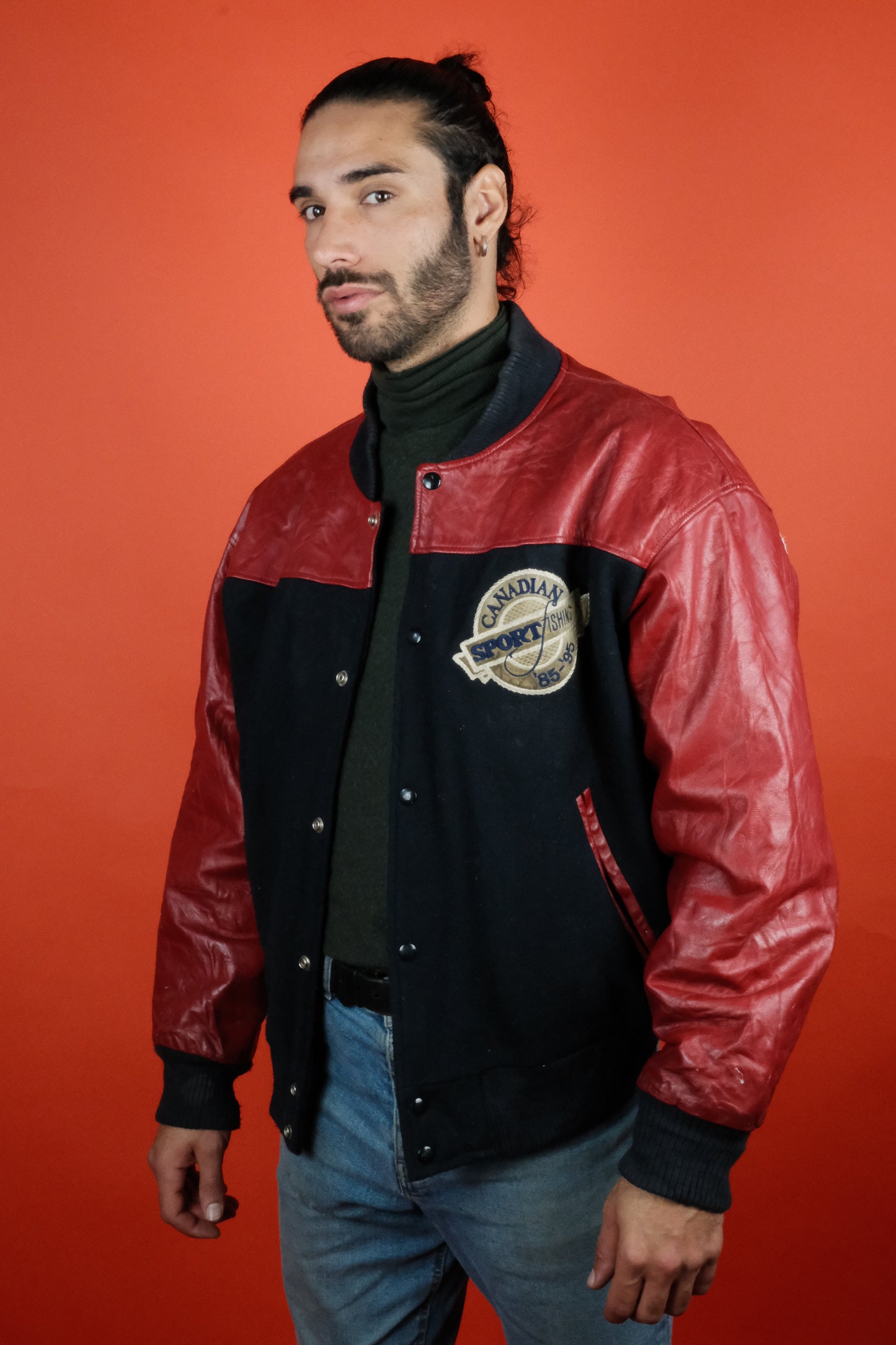 Varsity Jacket 'L' Canadian Sport Fishing 10th Anniversary '85-'95 - vintage clothing clochard92.com
