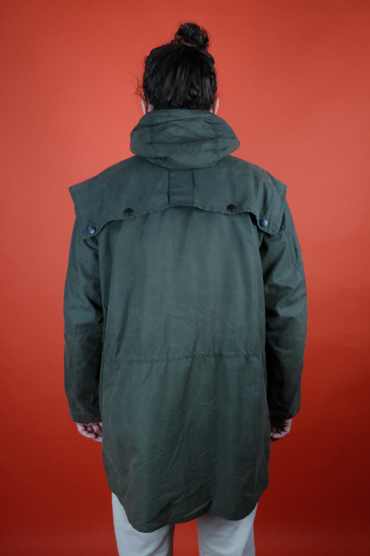 Barbour Wax Jacket 7 pockets w/ Hood 'L' - vintage clothing clochard92.com