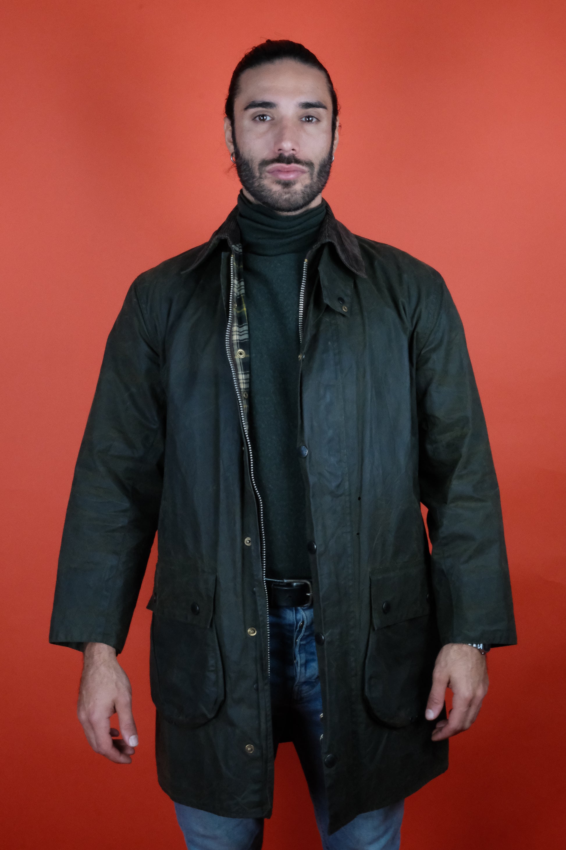 Barbour Border Wax Jacket 'S-M' C38/97cm Vintage Store