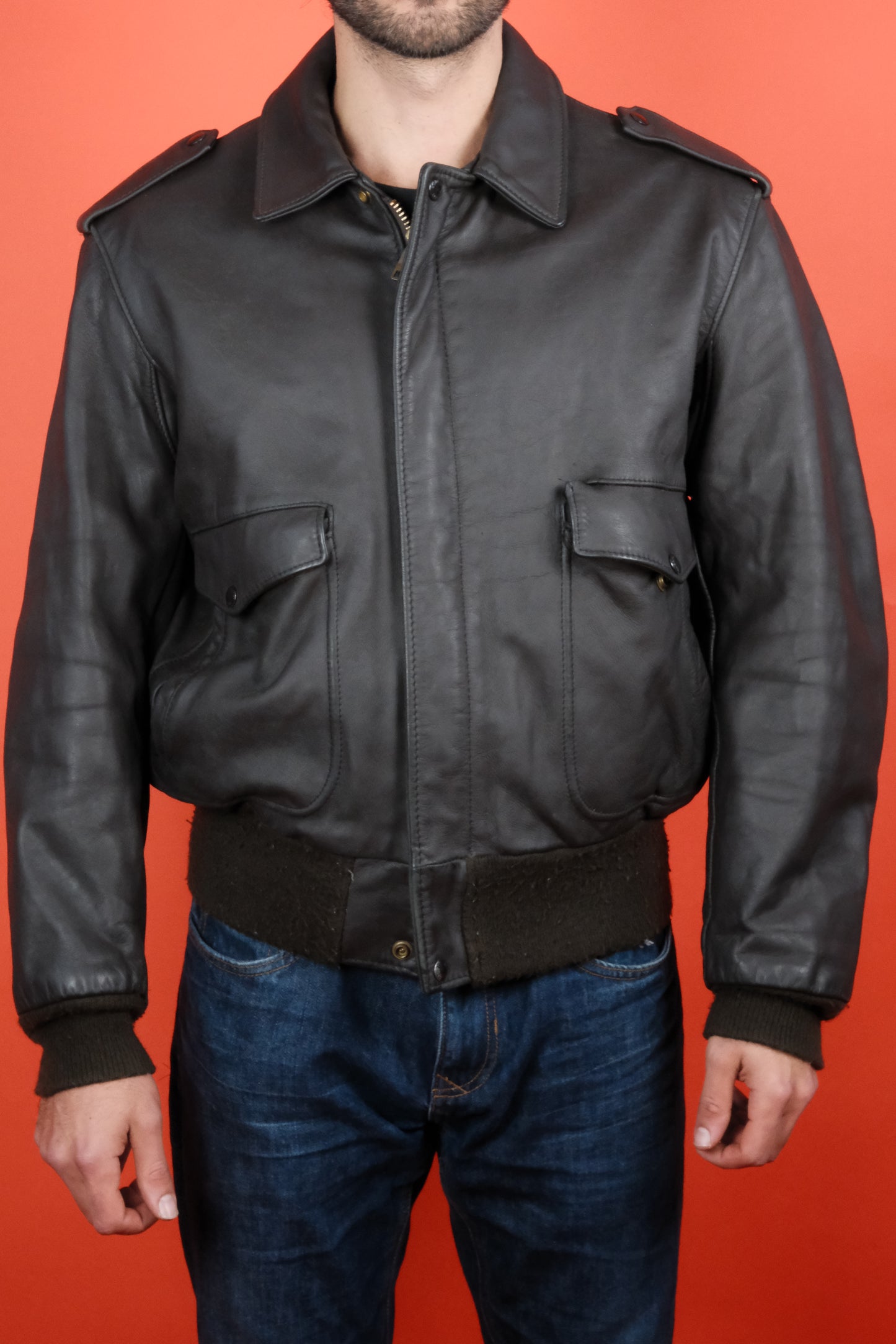 Schott 684SM Leather Jacket Type A-2 'L' - vintage clothing clochard92.com