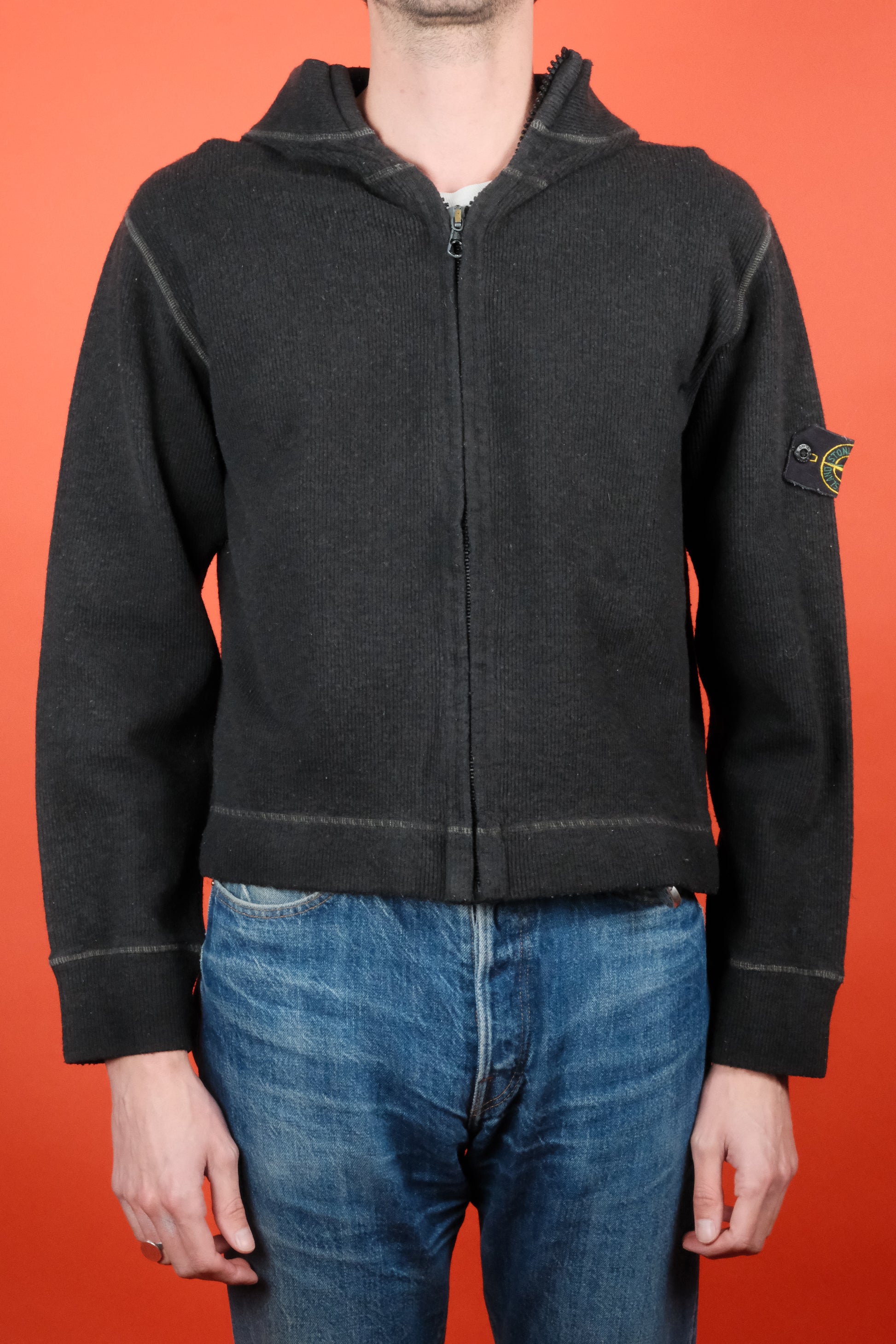 Stone Island Wool Zip Hoodie 'S' Vintage Store