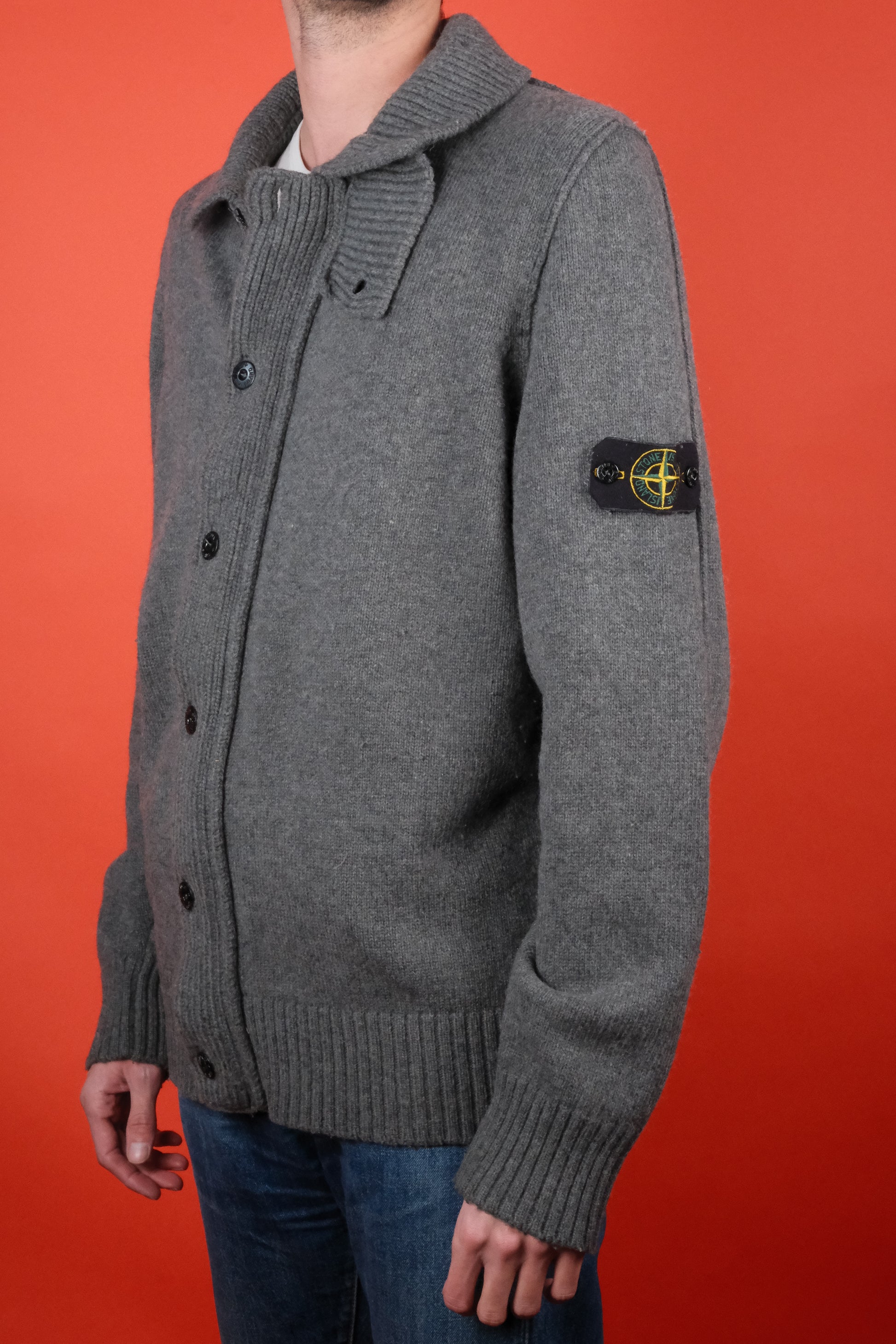 Stone Island Zip Sweater w/ Buttons 'XXL' - vintage clothing clochard92.com