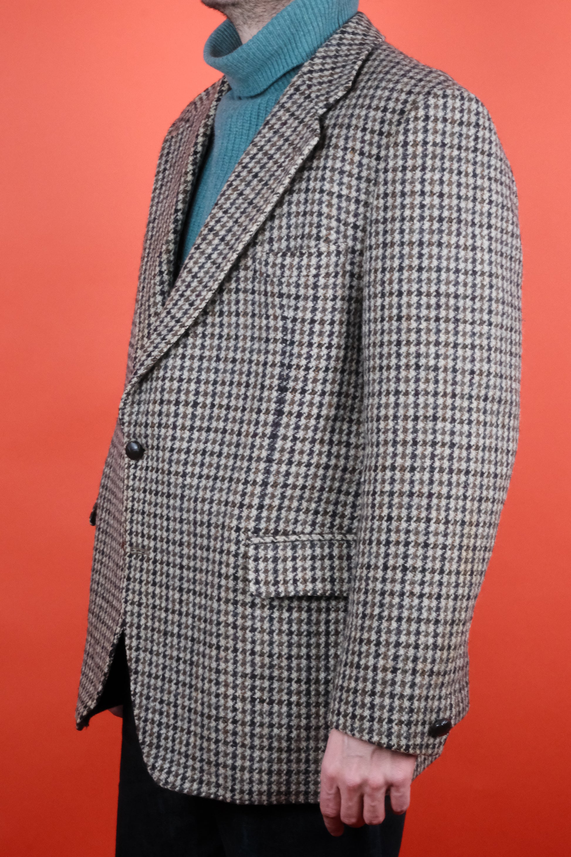 Senator Harris Tweed Houndstooth Suit Jacket 'L' - vintage clothing clochard92.com