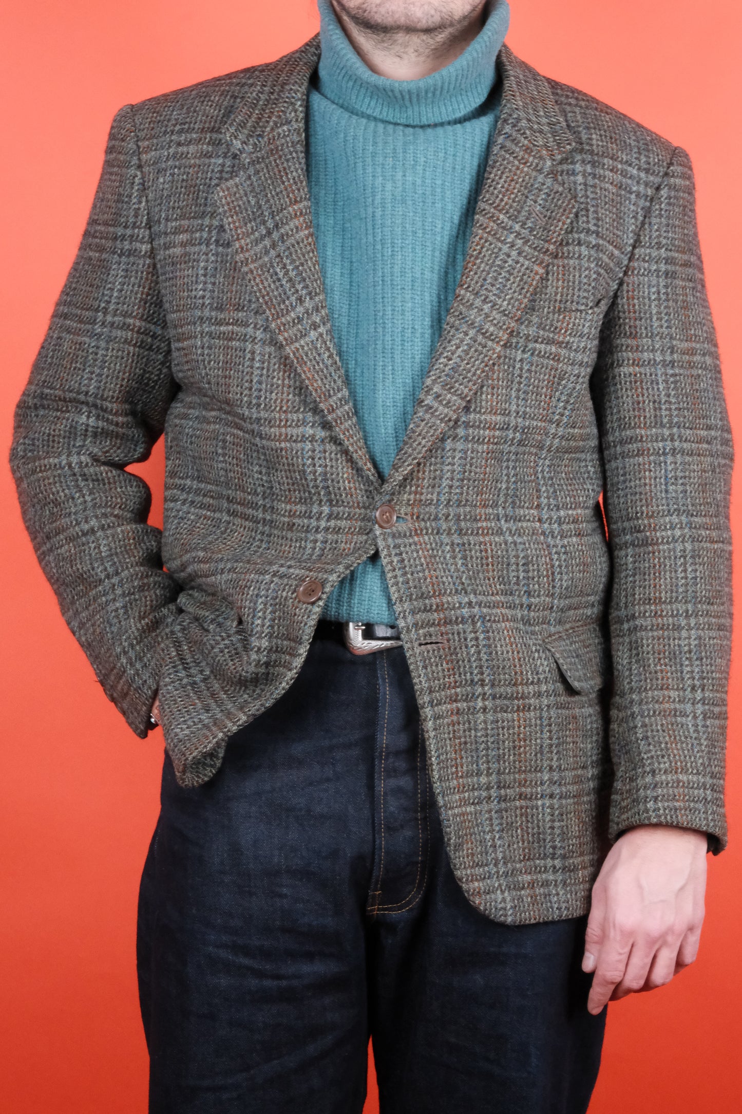 Harris Tweed Suit Jacket Made in Italy 'M/L' - vintage clothing clochard92.com