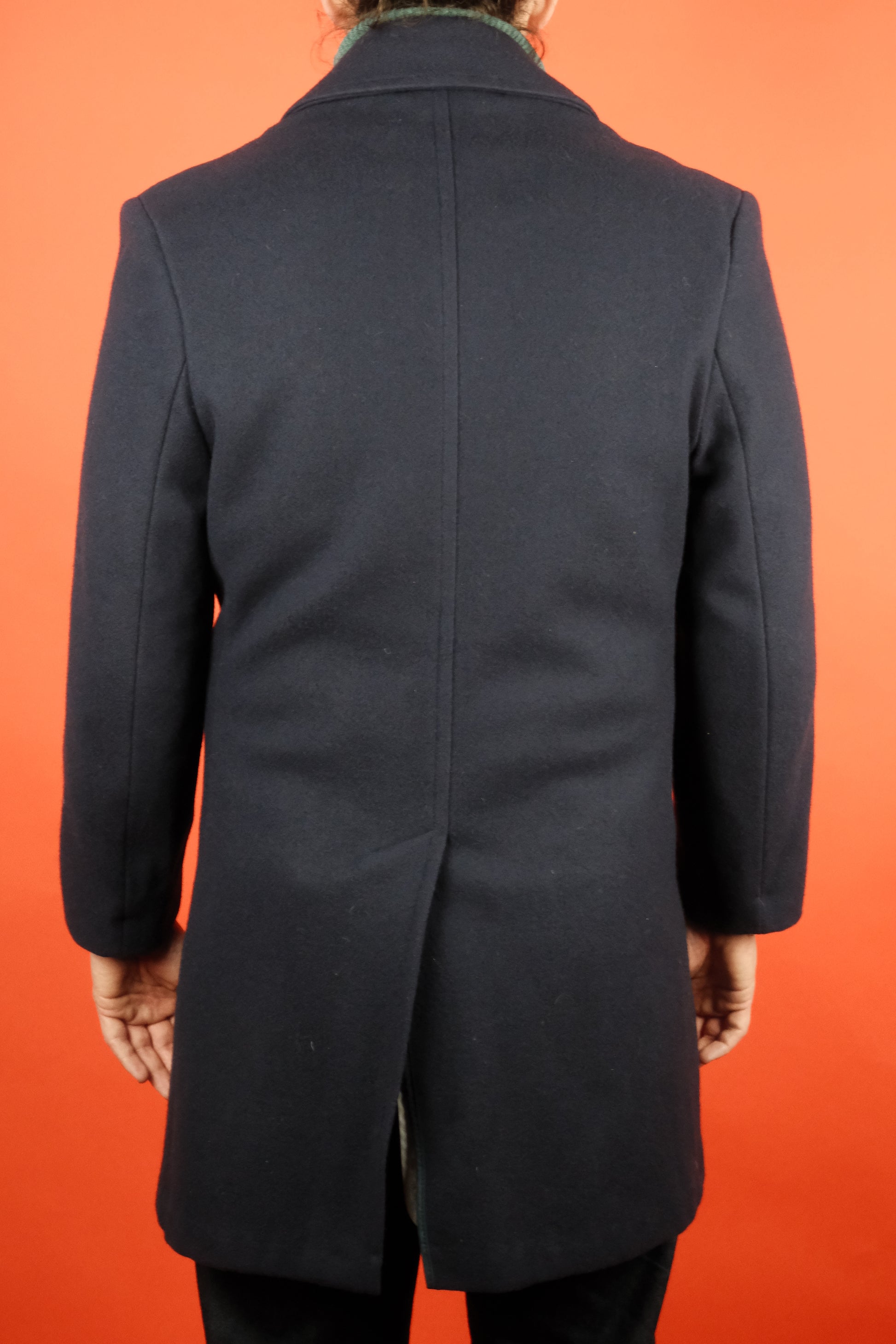 Woolrich Navy Pea Coat Made in USA 'S-M/38' - vintage clothing clochard92.com