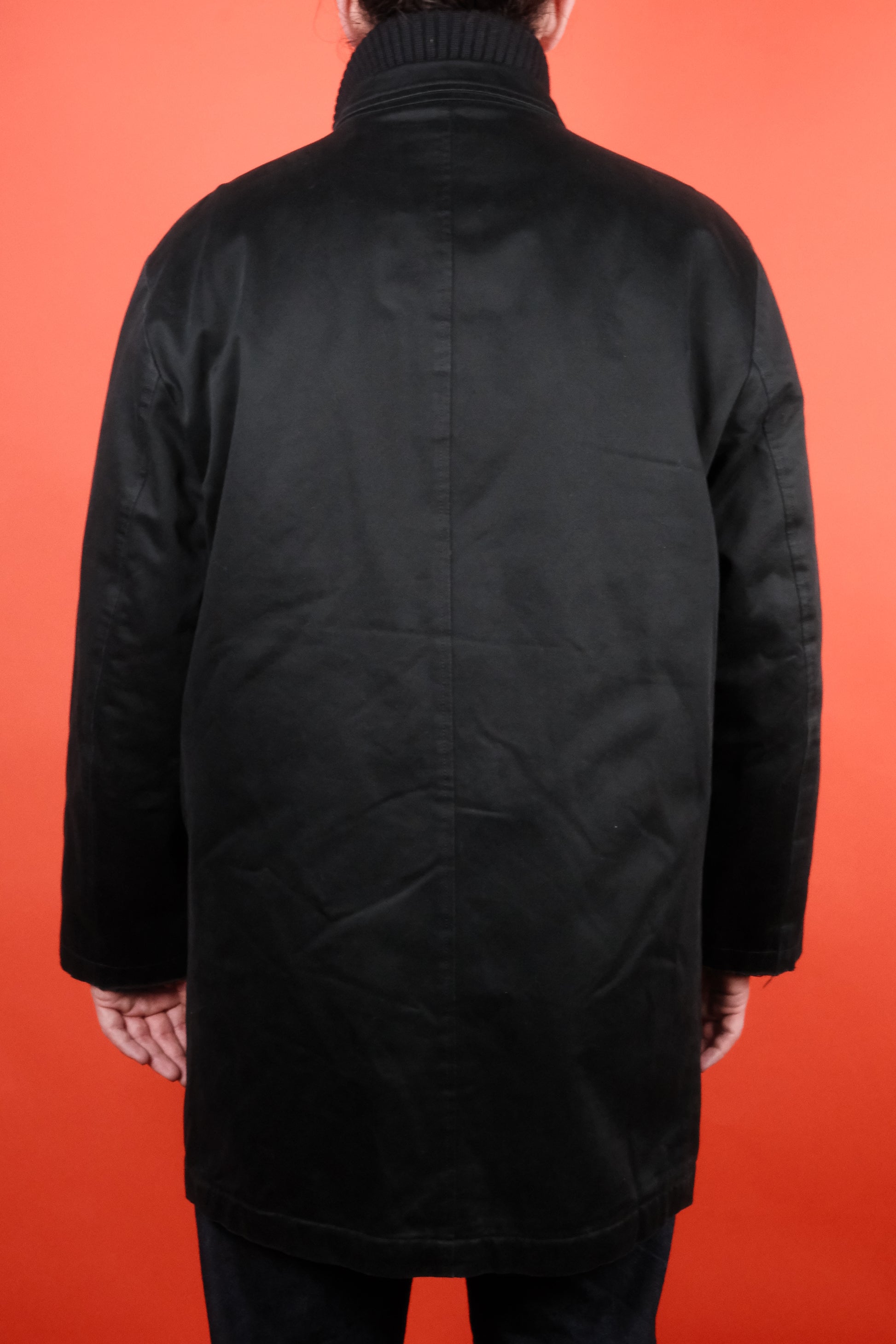 Burberry Black Cotton Short Coat 'L' - vintage clothing clochard92.com