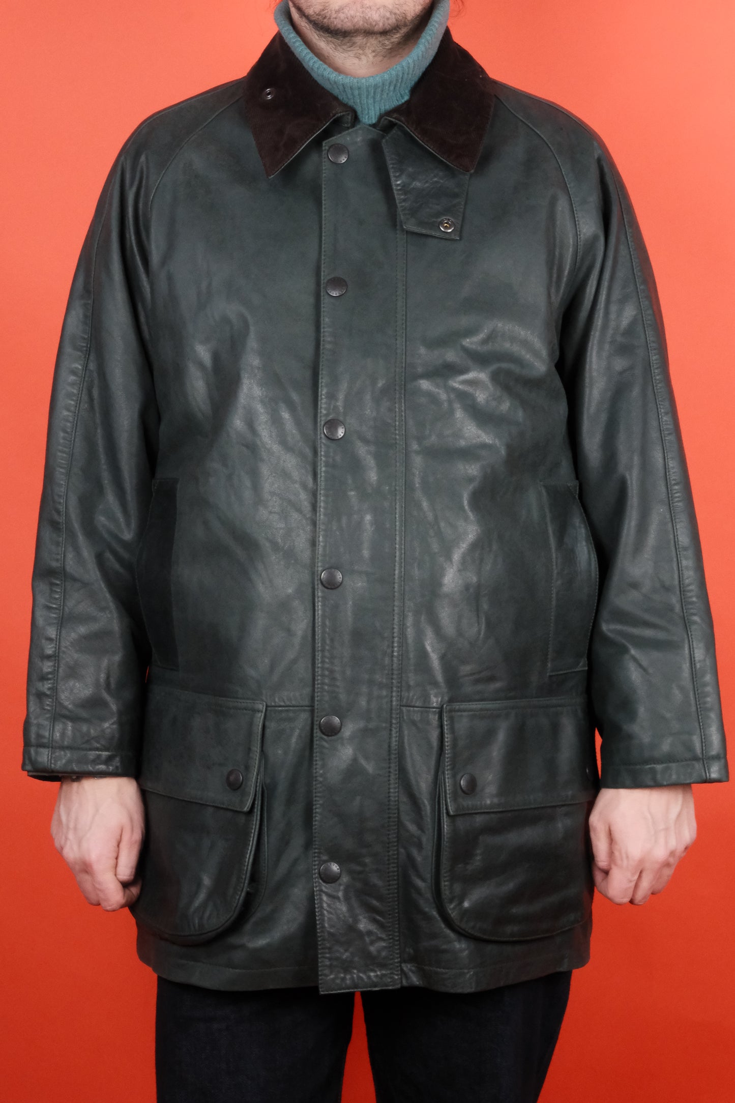 Barbour Beaufort Leather Jacket w/ Wool Lining Limited Edition 'M' - vintage clothing clochard92.com