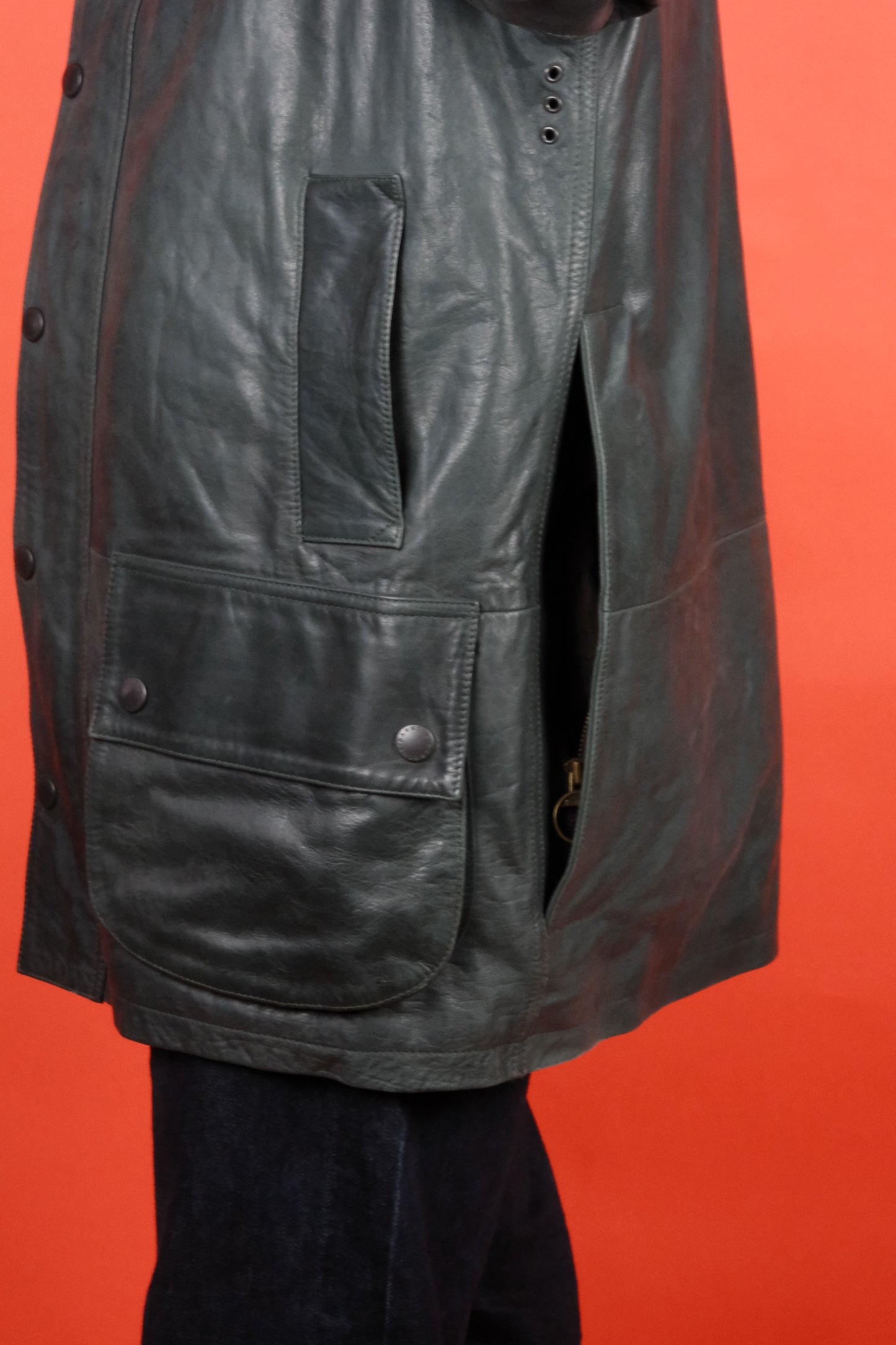 Barbour Beaufort Leather Jacket w/ Wool Lining Limited Edition 'M' - vintage clothing clochard92.com
