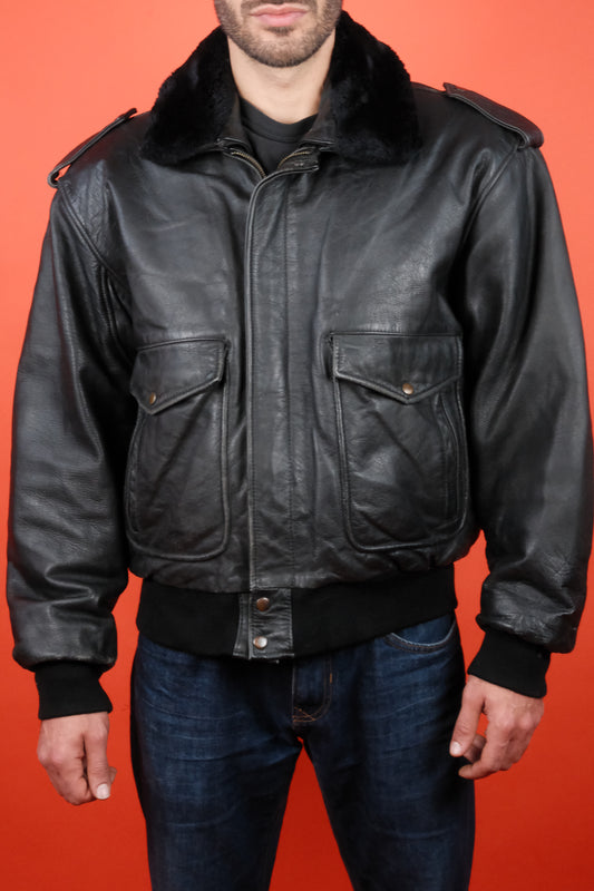 Leather Jacket Type A-2 w/ detachable Lining - vintage clothing clochard92.com