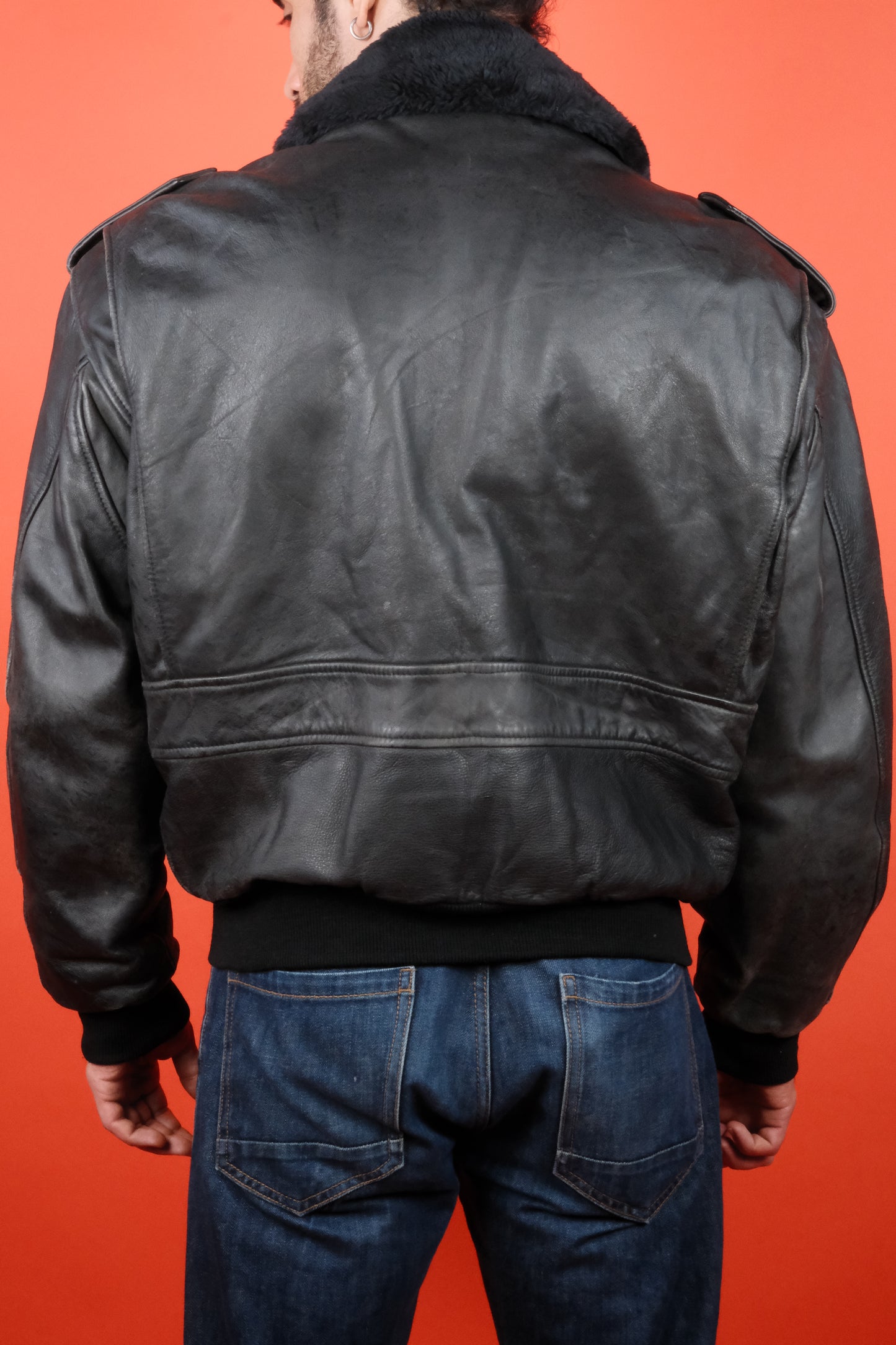 Leather Jacket Type A-2 w/ detachable Lining - vintage clothing clochard92.com