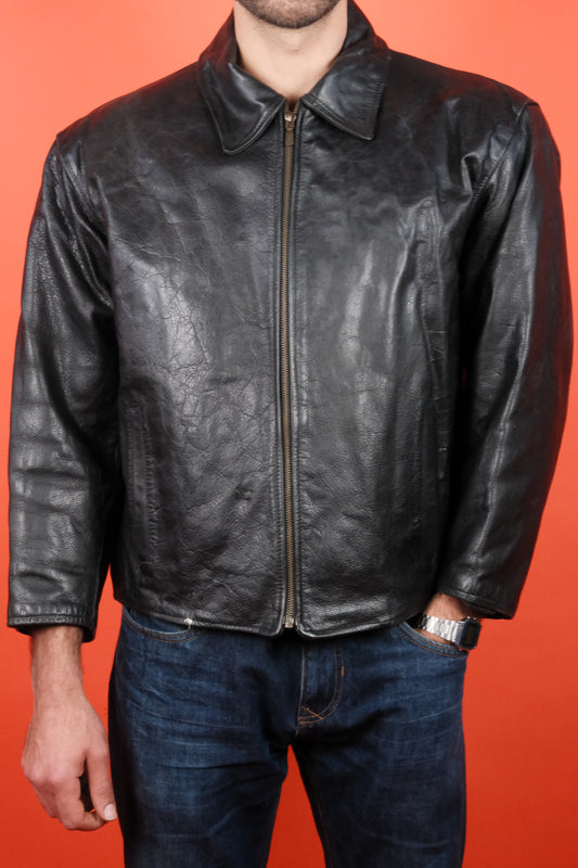 Unbranded Black Leather Jacket 'L' - vintage clothing clochard92.com