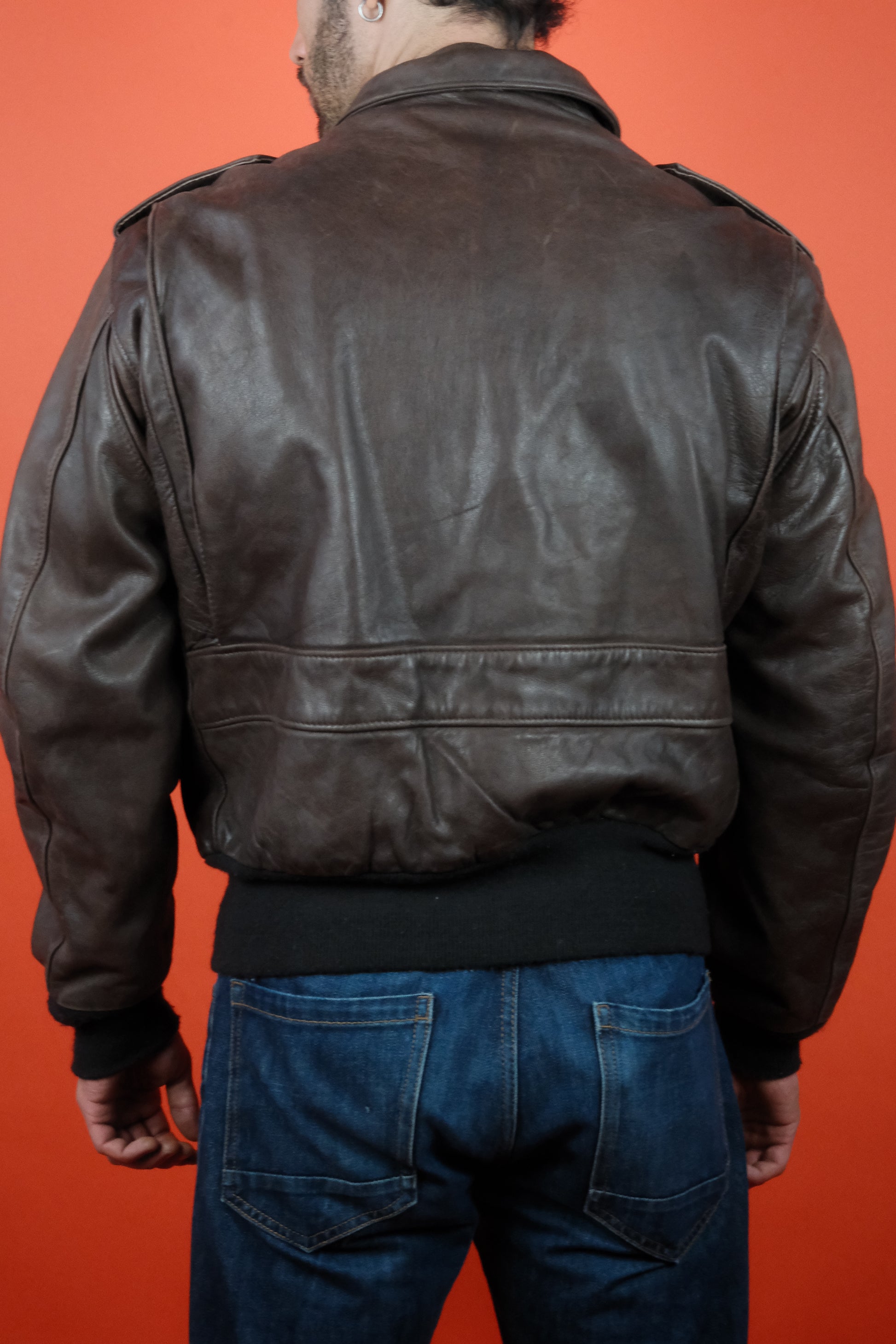 Schott Brown Leather Jacket Type A-2 'L/44' - vintage clothing clochard92.com