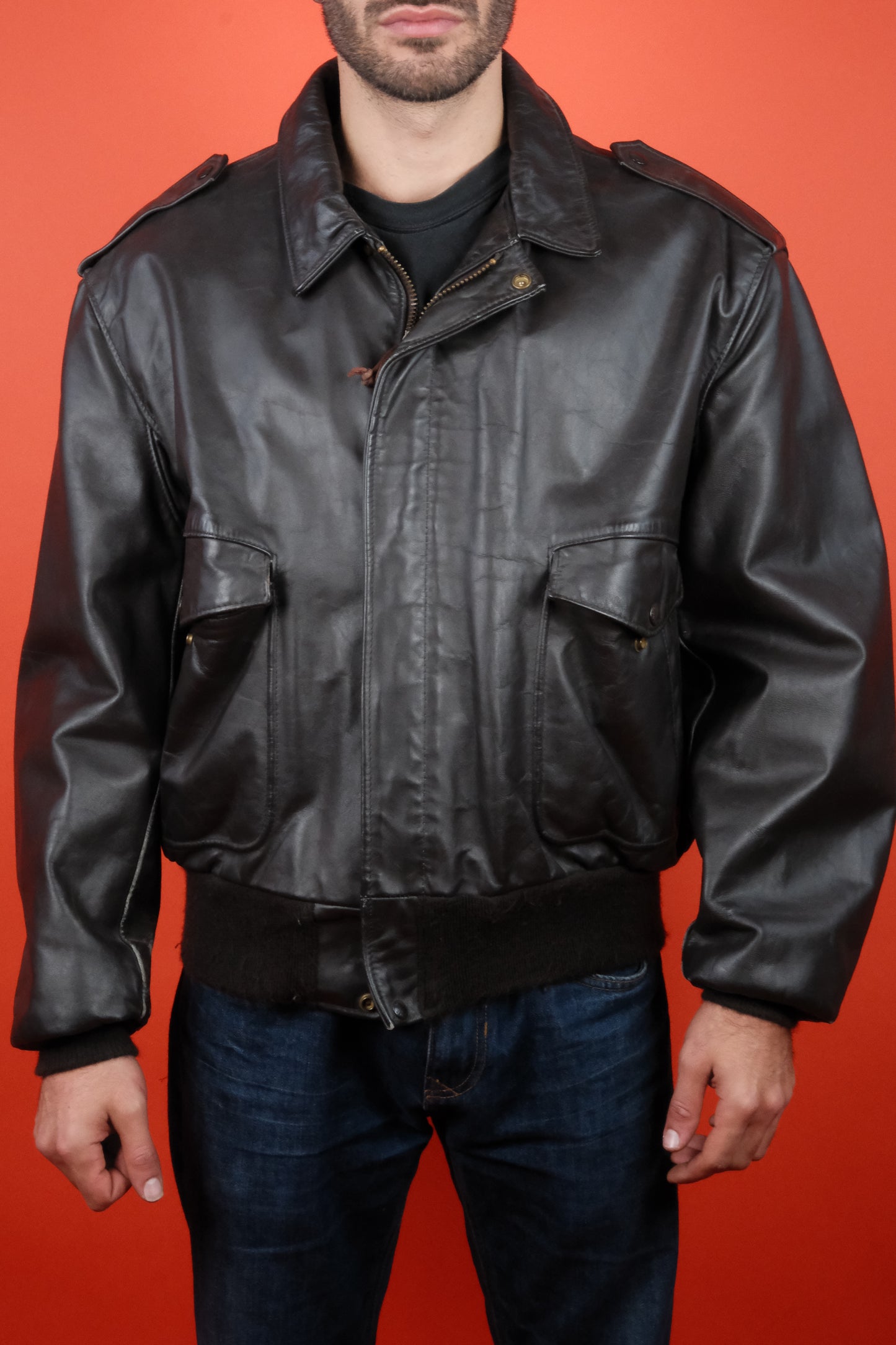 Schott Leather Jacket Type A-2 'XL/52' - vintage clothing clochard92.com