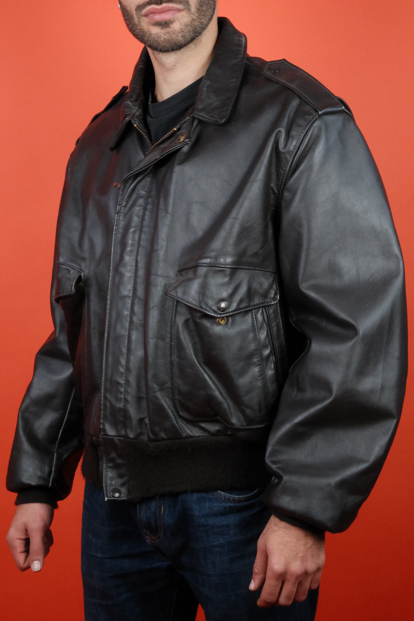 Schott Leather Jacket Type A-2 'XL/52' - vintage clothing clochard92.com