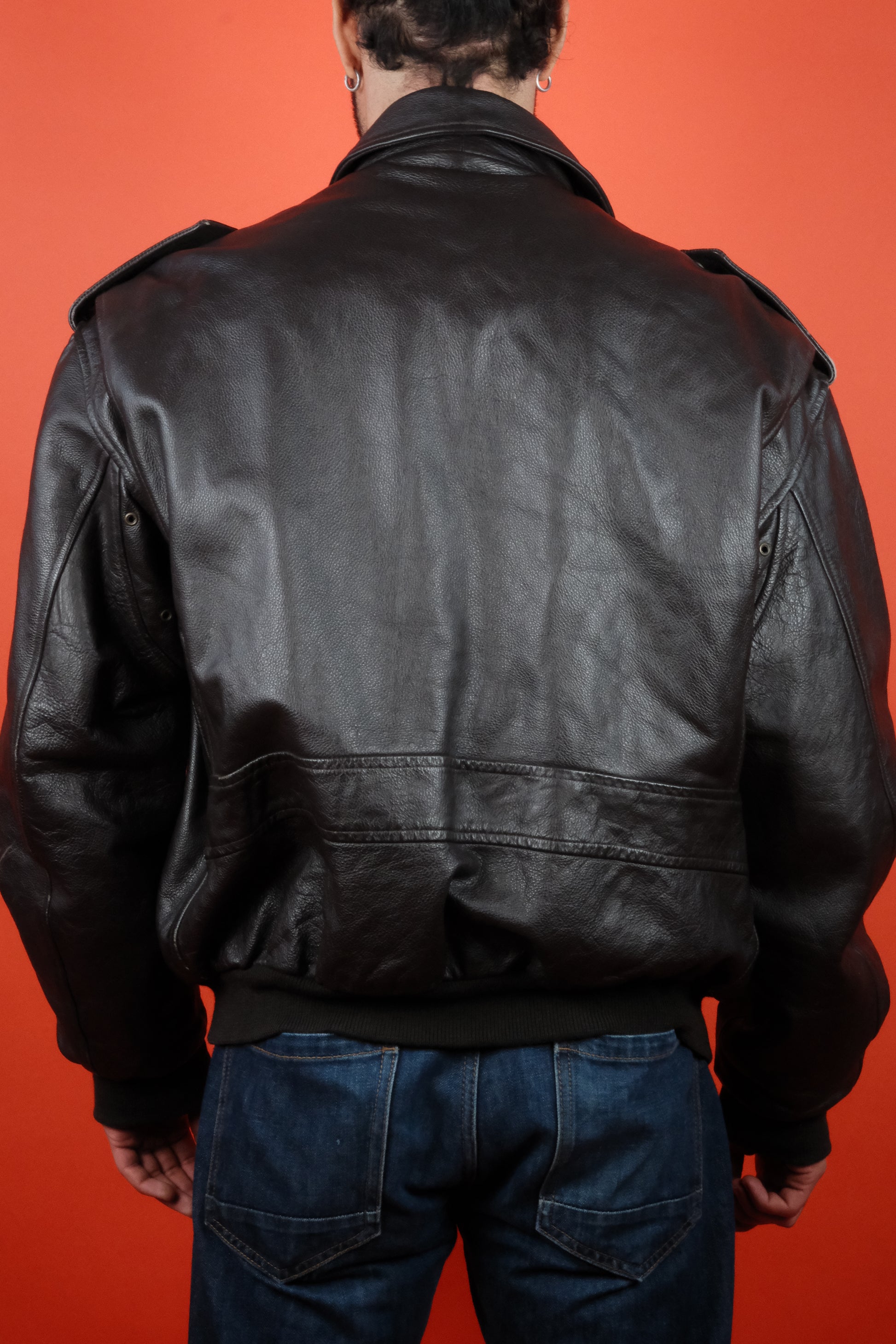 Grainy Leather Jacket Type A-2 'XL' - vintage clothing clochard92.com