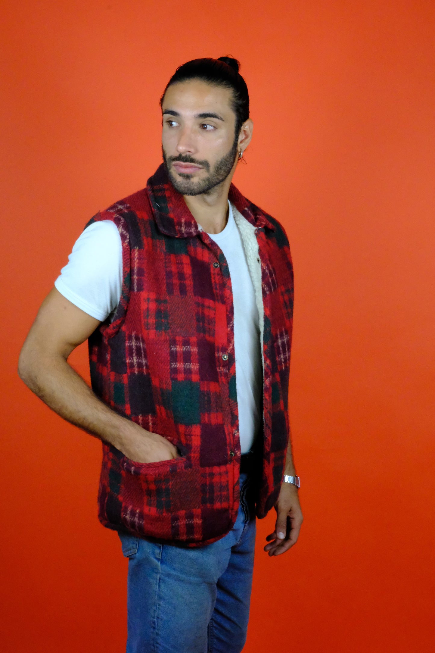 Monza 'Lumberjack' Faux Shearling Vest - vintage clothing clochard92.com