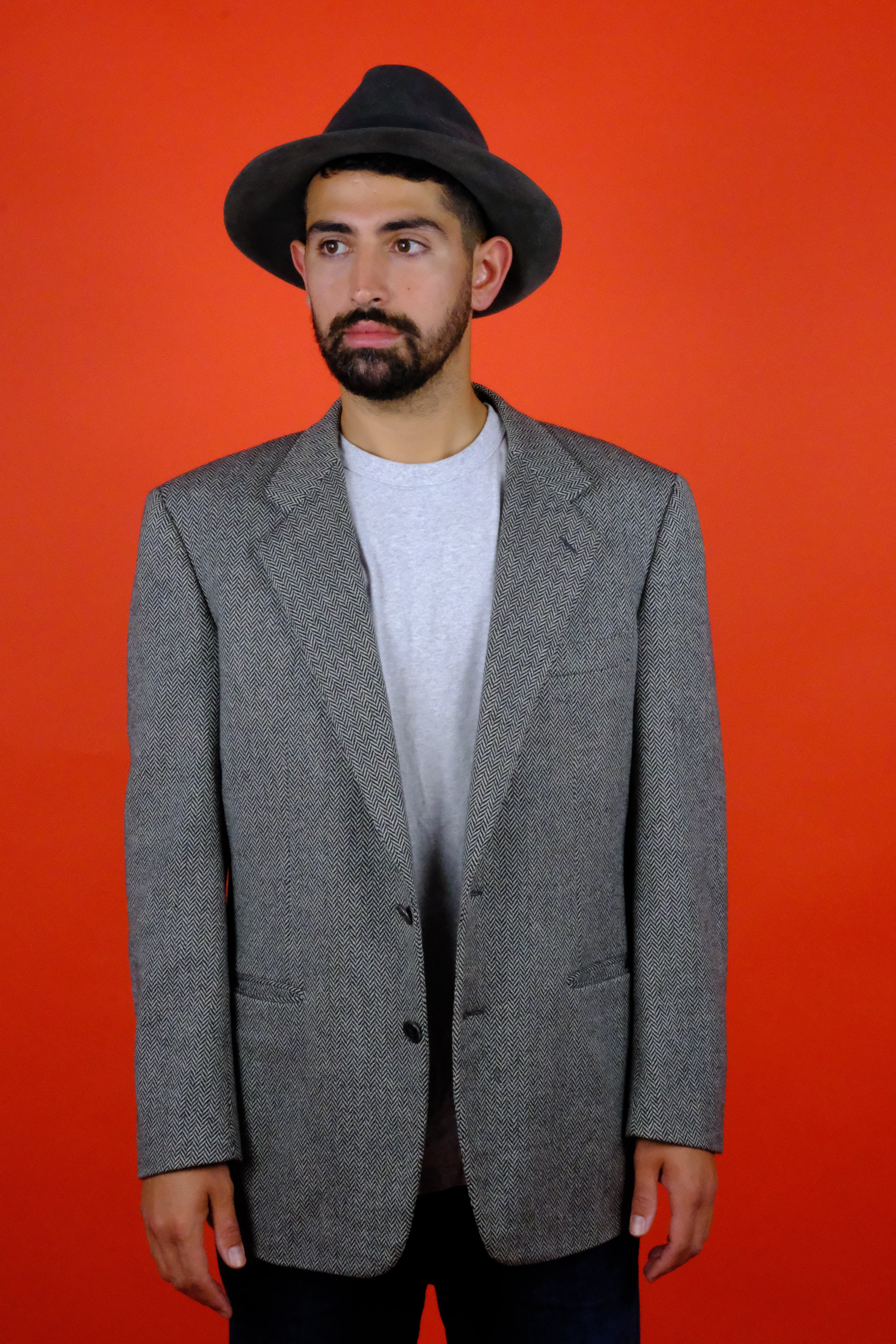 Burberrys Wool Suit Pattern Jacket 52R Vintage Store