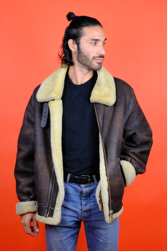 B-3 Aviation Jacket Real Sheepskin - vintage clothing clochard92.com