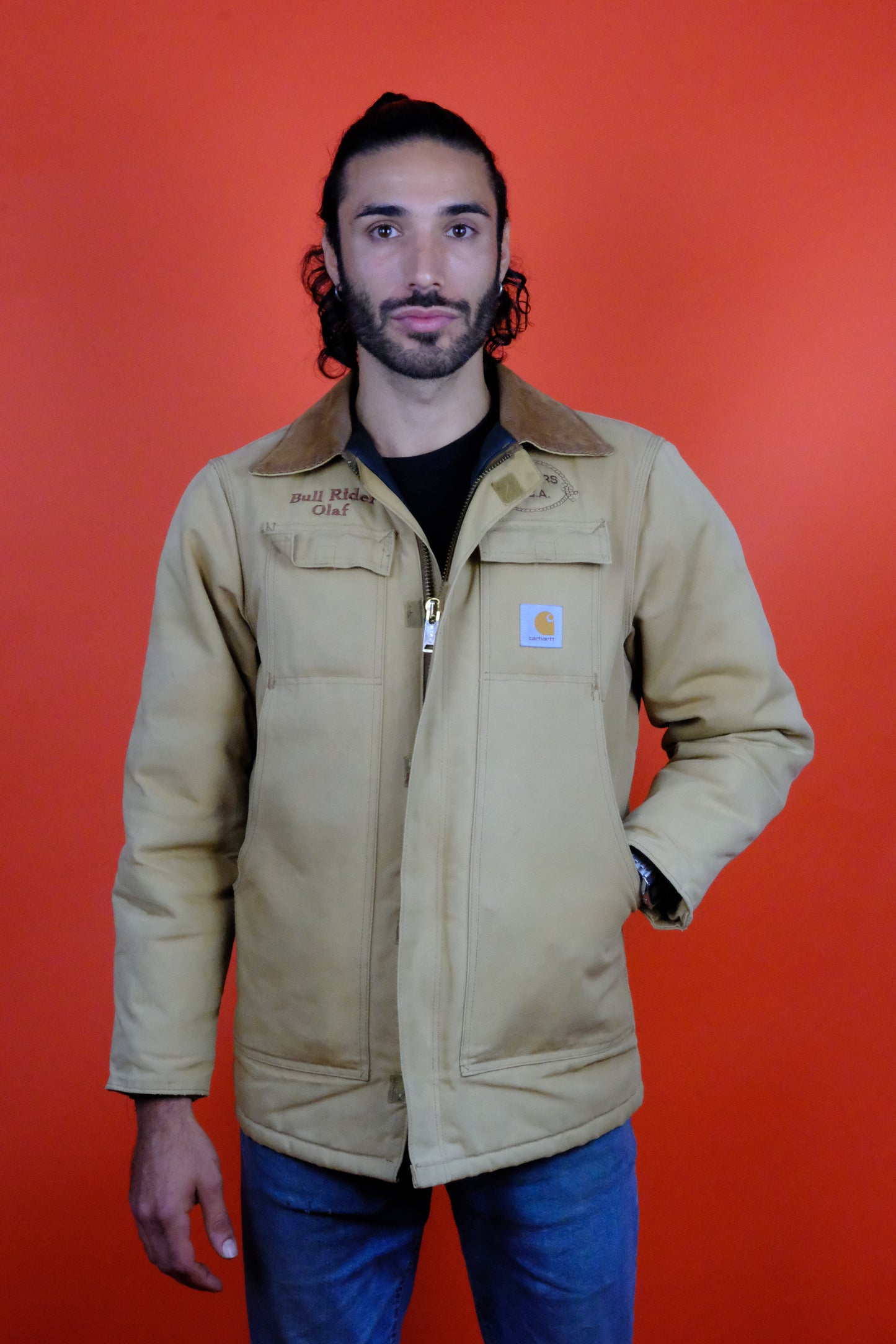 Carhartt Canvas Jacket Bull Rider 'Olaf' 30 Years Anniversary of E.R.C.A. - vintage clothing clochard92.com