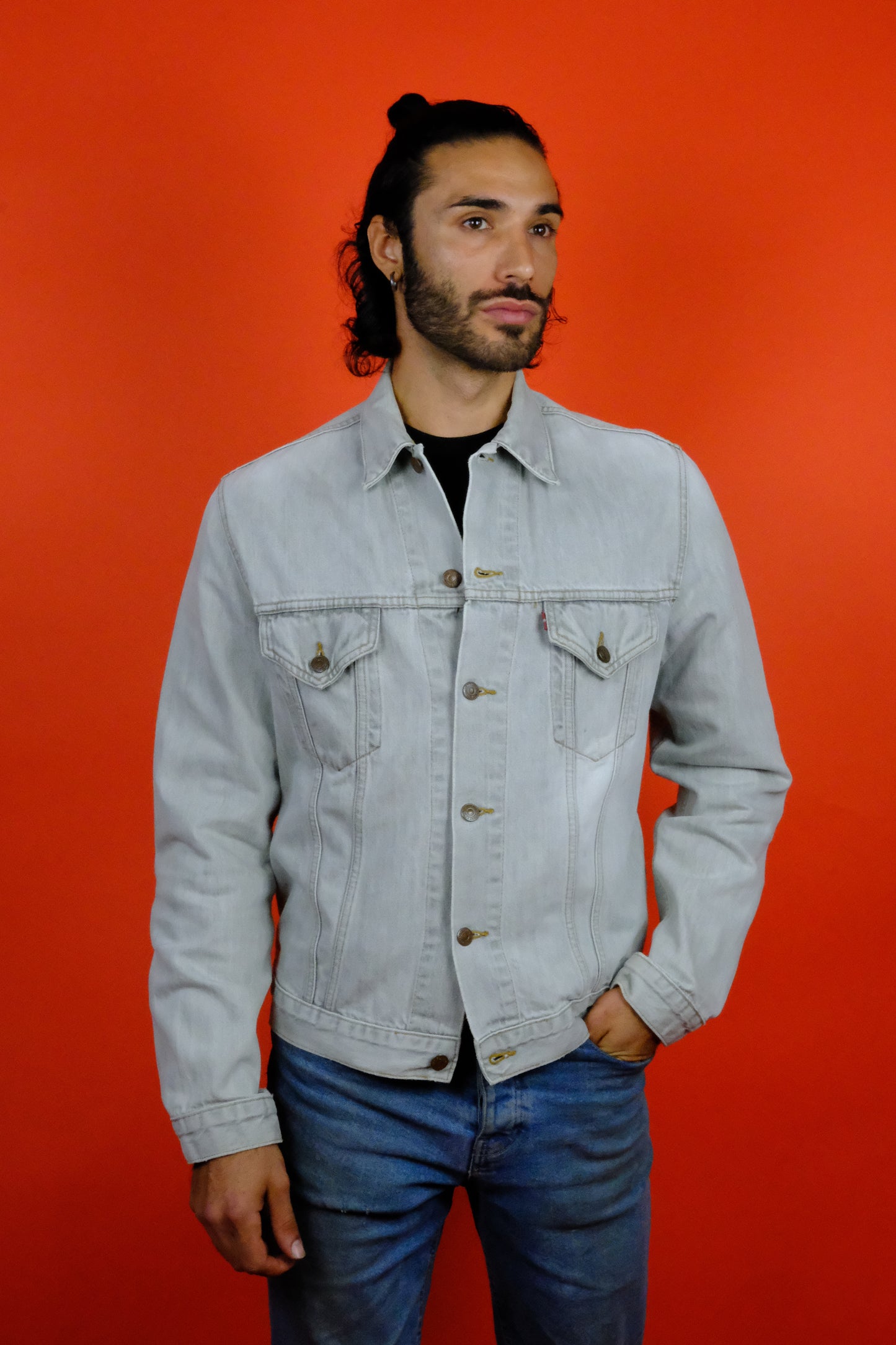 Levi's Trucker Grey Denim Jacket 'XL' - vintage clothing clochard92.com
