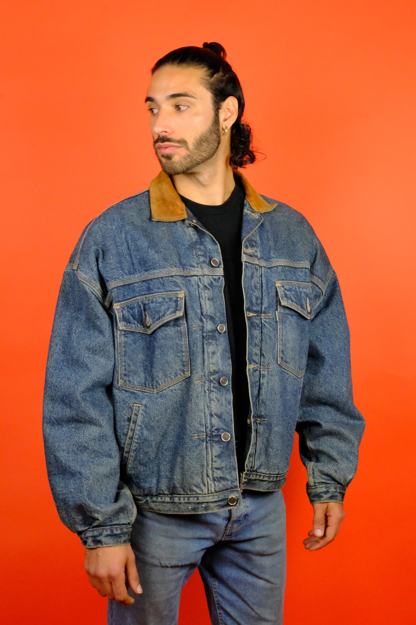 Levi's 'Silver Tab' Denim Trucker Jacket w/ Lining Corduroy Collar - vintage clothing clochard92.com