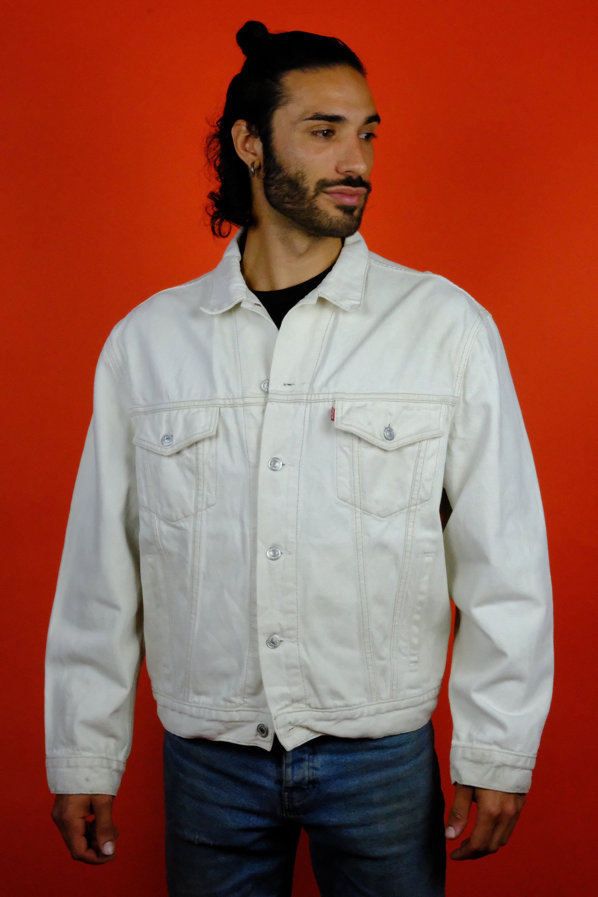 Levi's Red Tab White Denim Jacket 'XL' Vintage Store