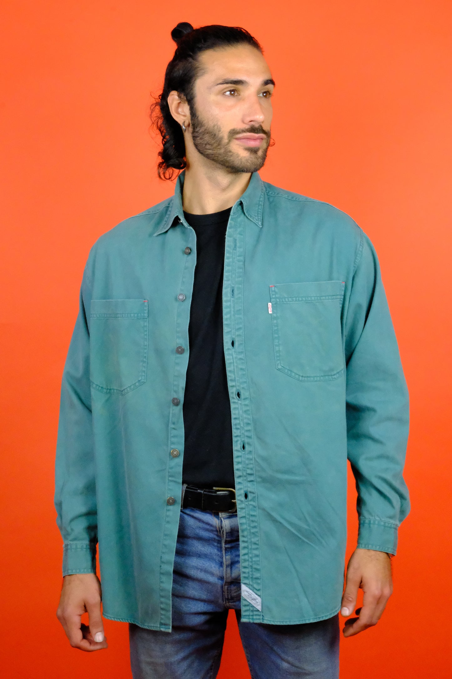 Levi's Green Denim Shirt 'M' - vintage clothing clochard92.com