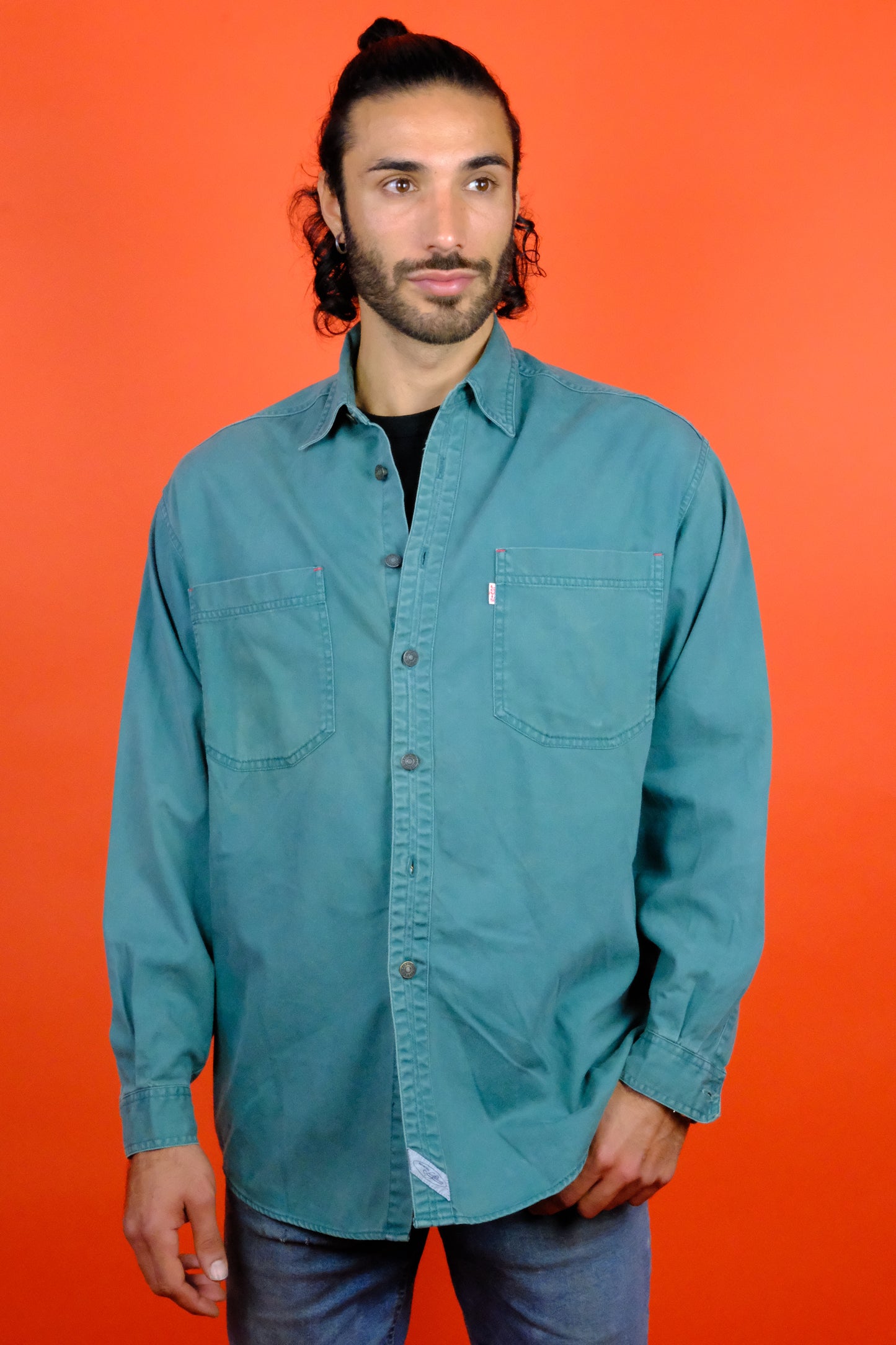 Levi's Green Denim Shirt 'M' - vintage clothing clochard92.com