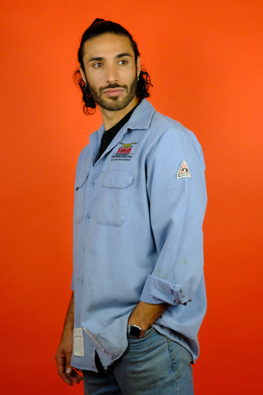 Bulwark Protective Apparel Denim Utility Shirt 'L' - vintage clothing clochard92.com