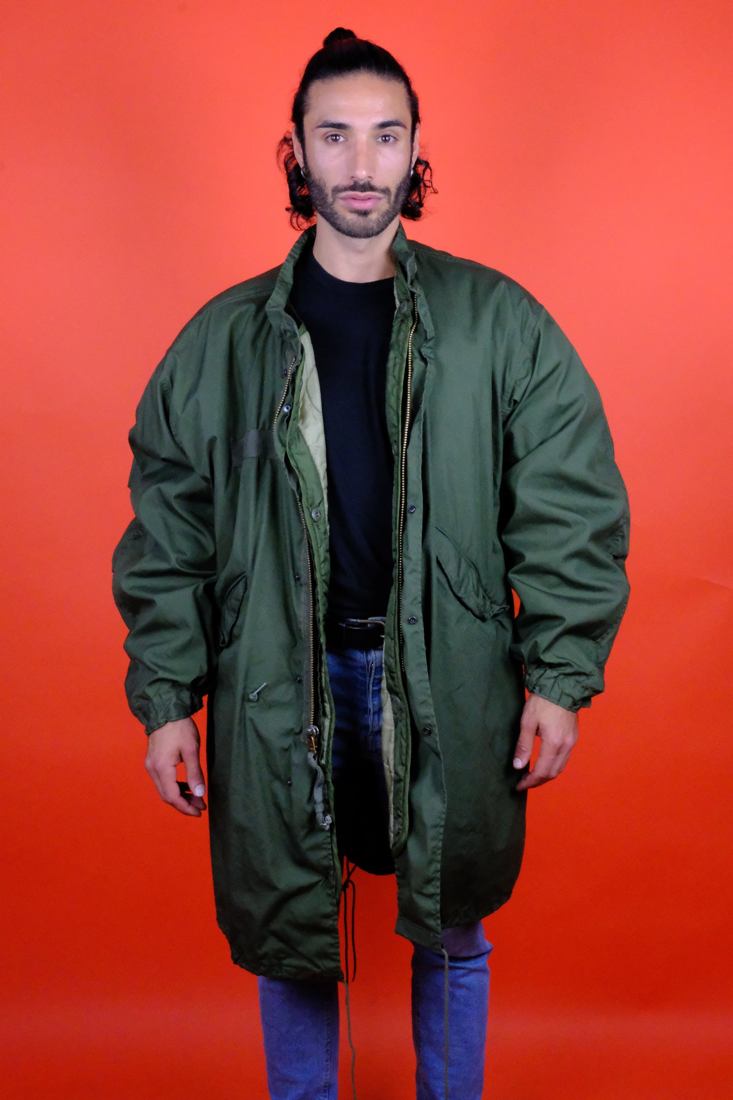 U.S. Army Cold Weather 'Fish Tail' Parka w/ Liner 'XL' - vintage clothing clochard92.com