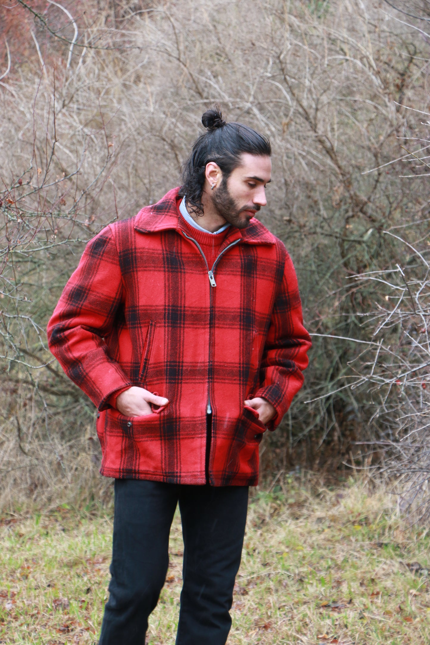 Foremost JC Penny Red Plaid Hunting Jacket 50s, clochard92.com