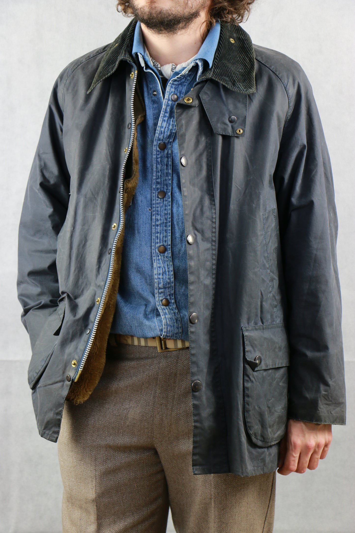 Barbour Bedale Blue Jacket + Liner - vintage clothing clochard92.com