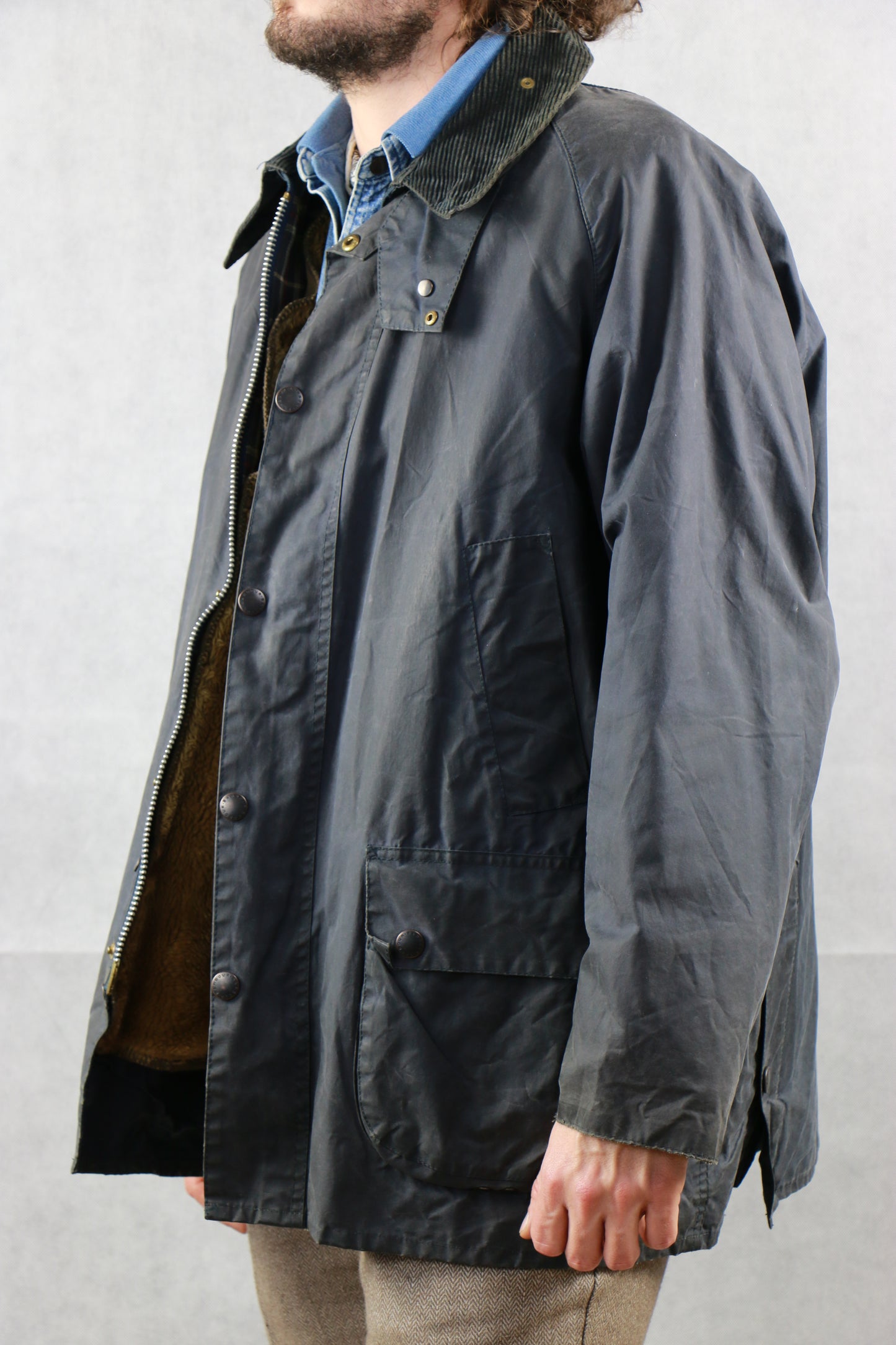 Barbour Bedale Blue Jacket + Liner - vintage clothing clochard92.com