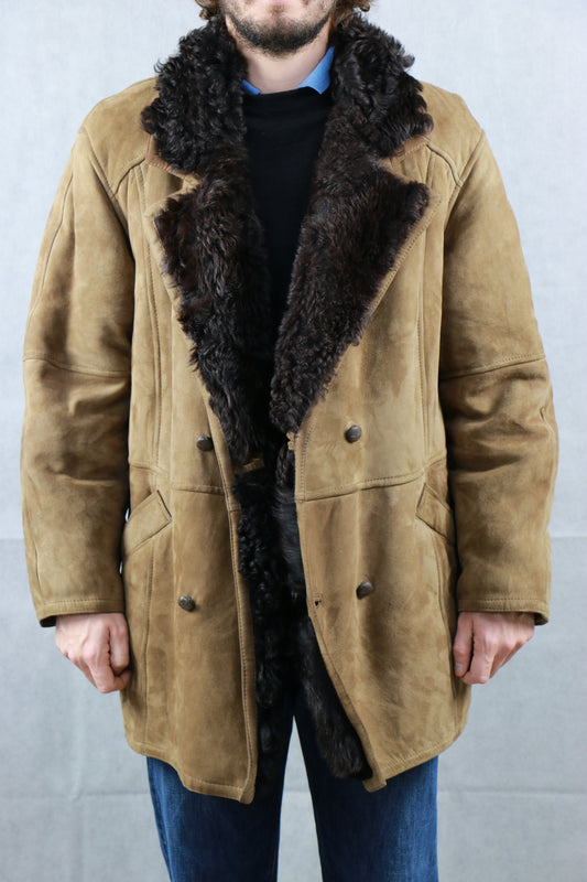 Shearling Coat in Brown/Black, clochard92.com