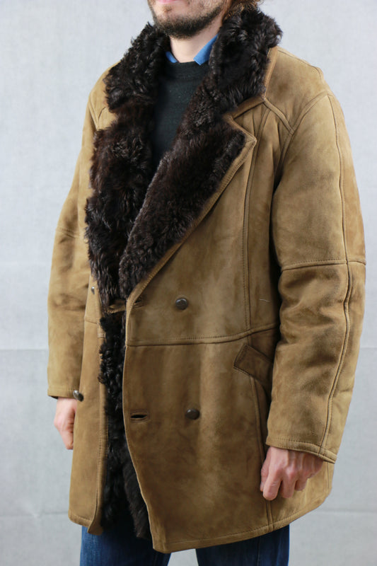 Shearling Coat in Brown/Black, clochard92.com