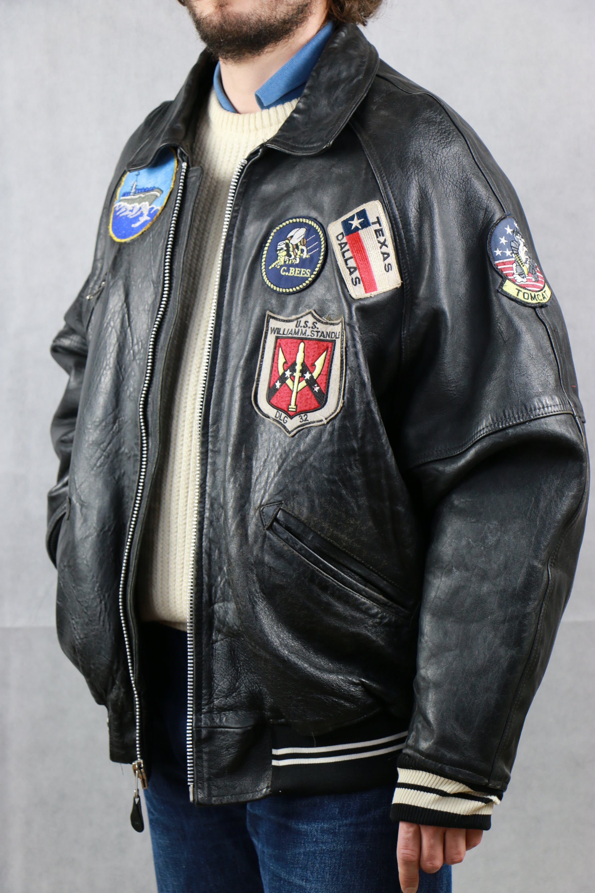 Avirex Varsity Leather Jacket Vintage Store