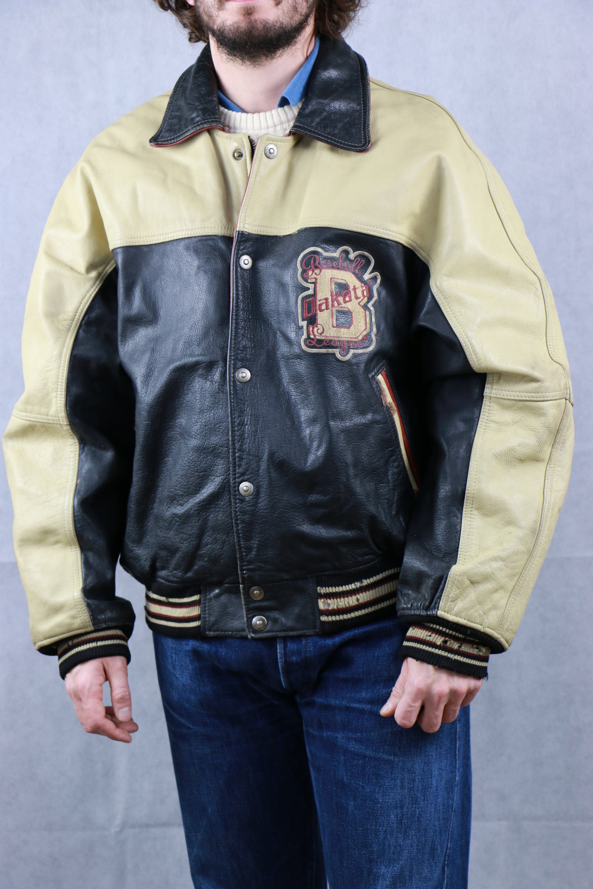 Leather Varsity Jacket - vintage clothing clochard92.com