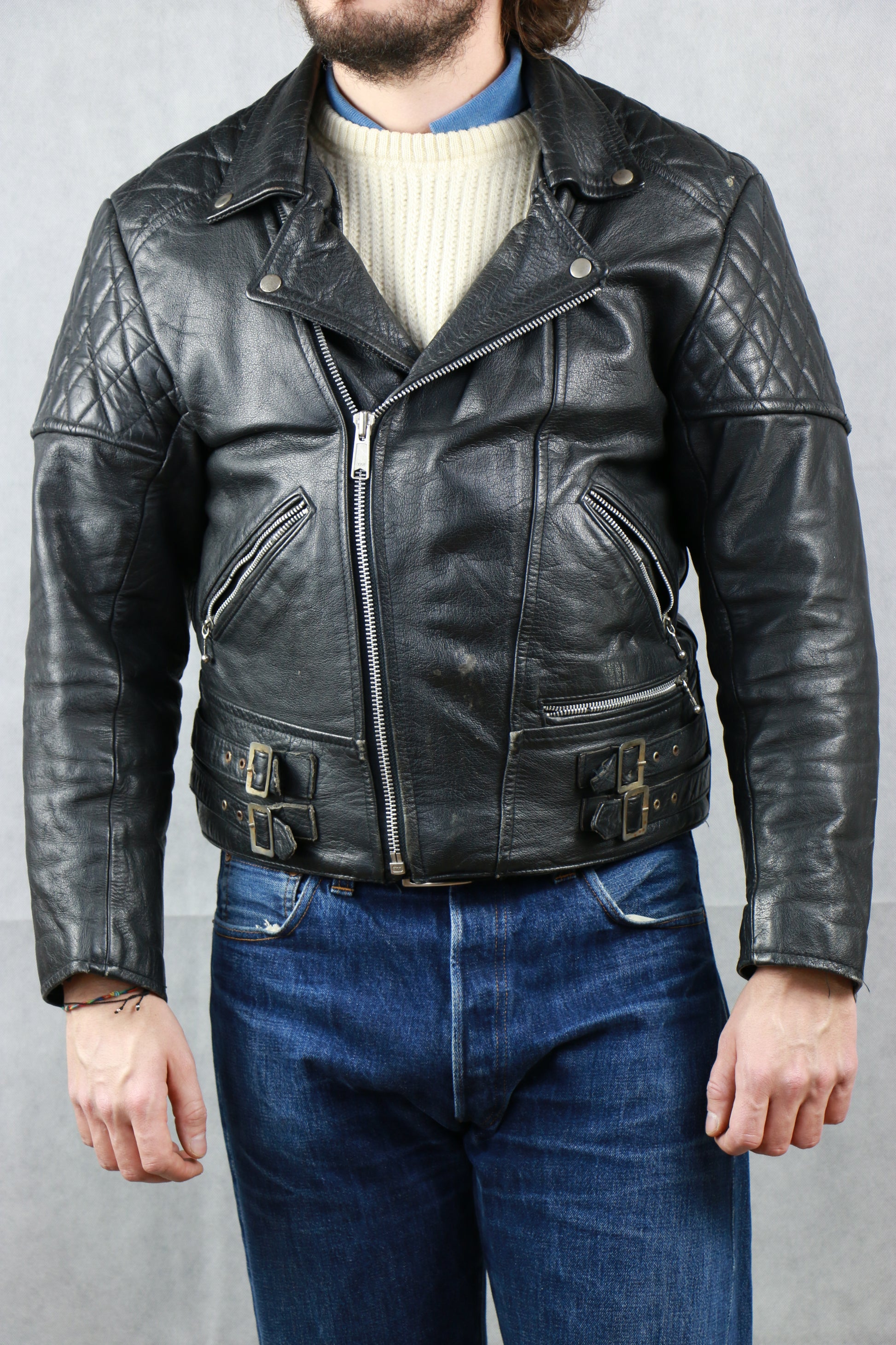 SKIN Biker Leather Jacket, clochard92.com